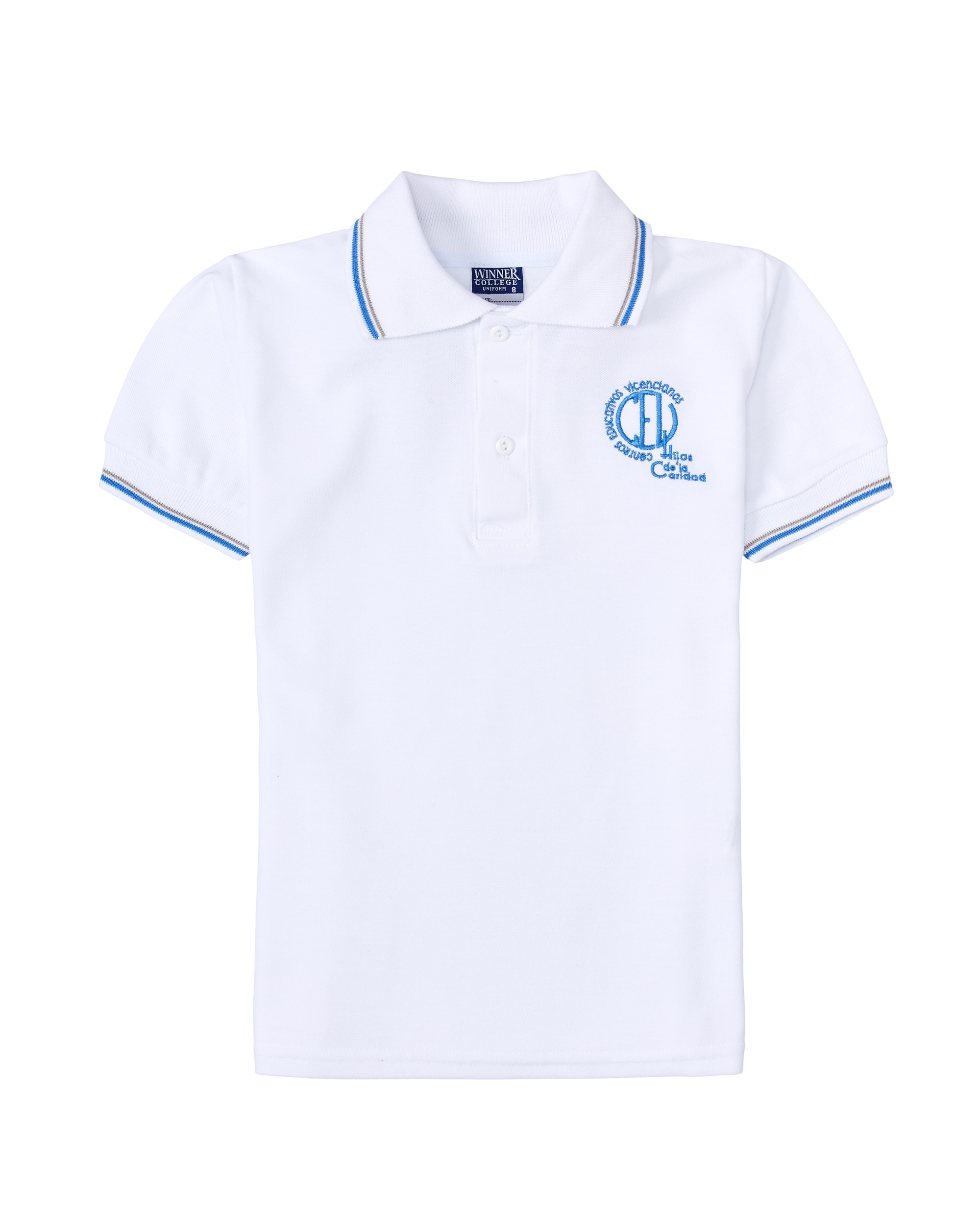 Polo de uniforme - RUISELL - Blanco Blanco-1