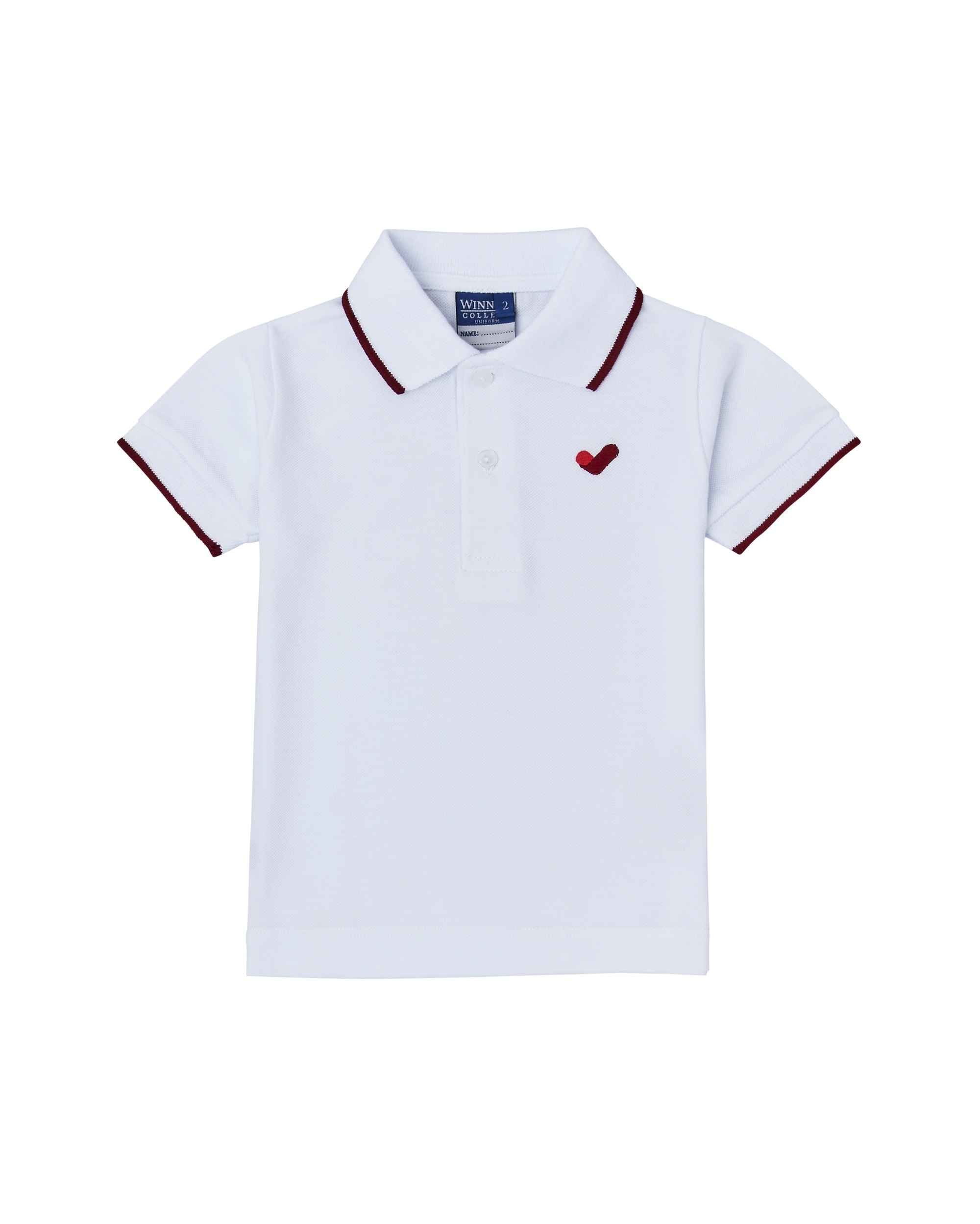 Imagen 0 de Polo de uniforme blanco y granate Multicolor