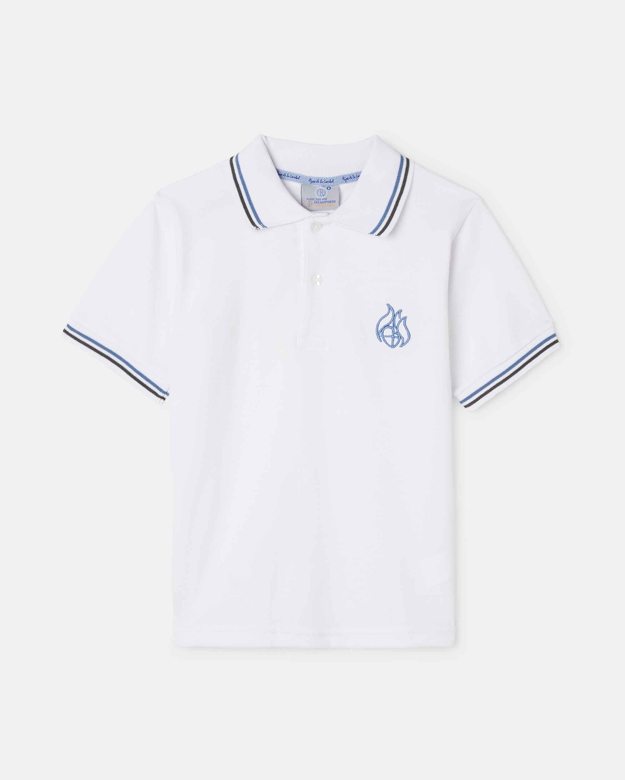 Polo manga corta de uniforme - DELMAPUNTO - Blanco Blanco-1