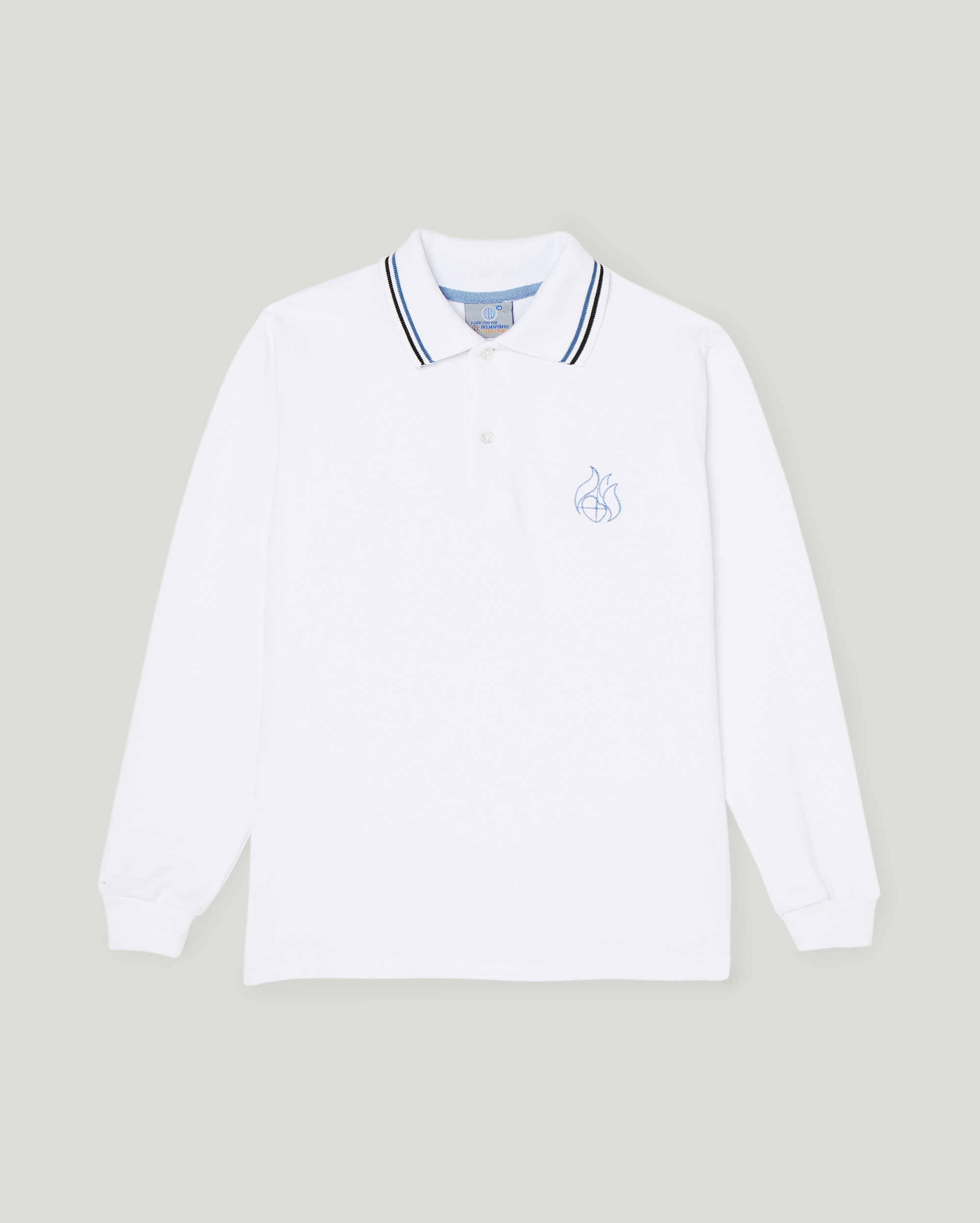 Polo manga larga de uniforme - DELMAPUNTO - Blanco Blanco-1