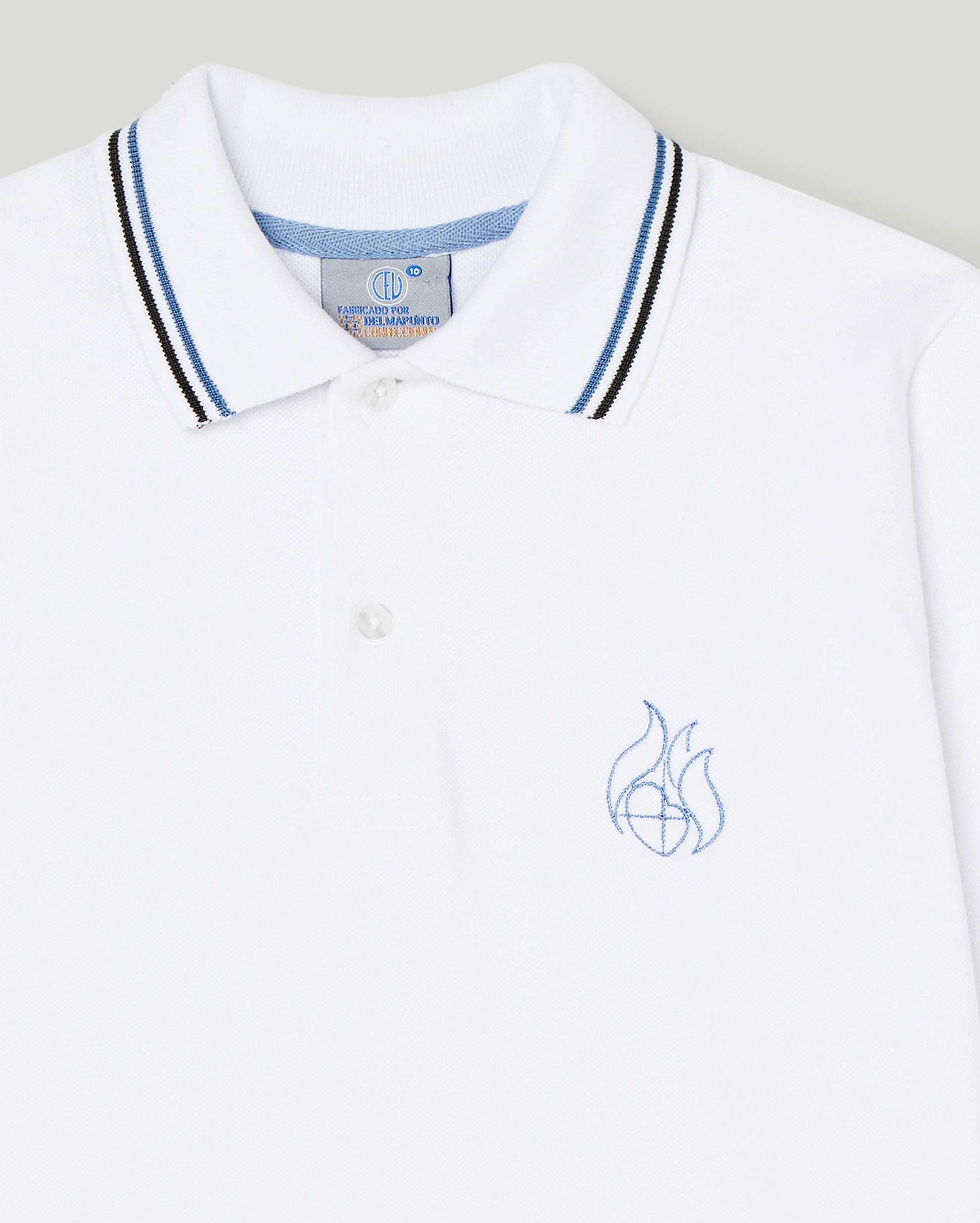 Polo manga larga de uniforme - DELMAPUNTO - Blanco Blanco-3