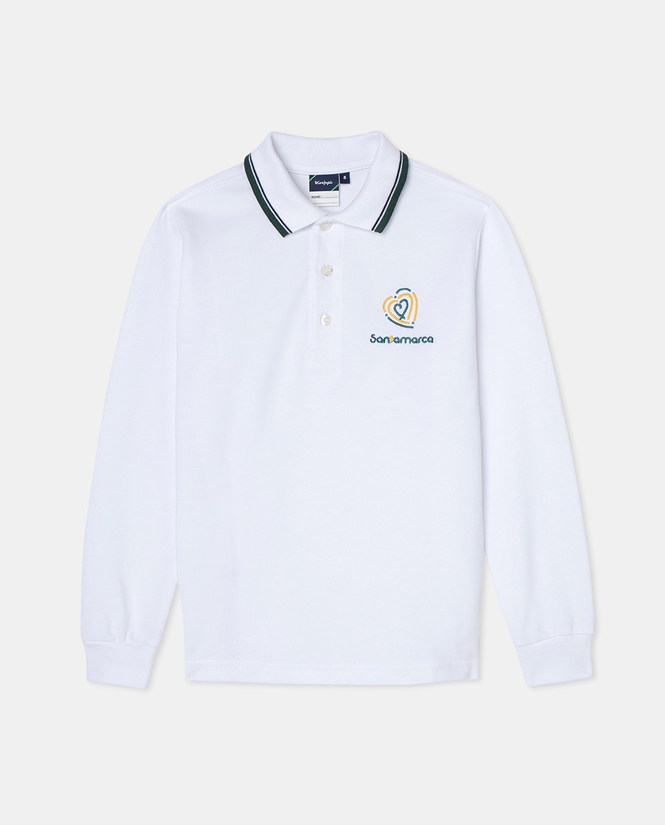 Polo manga larga de colegio - Kids El Corte Inglés - Blanco Blanco-1