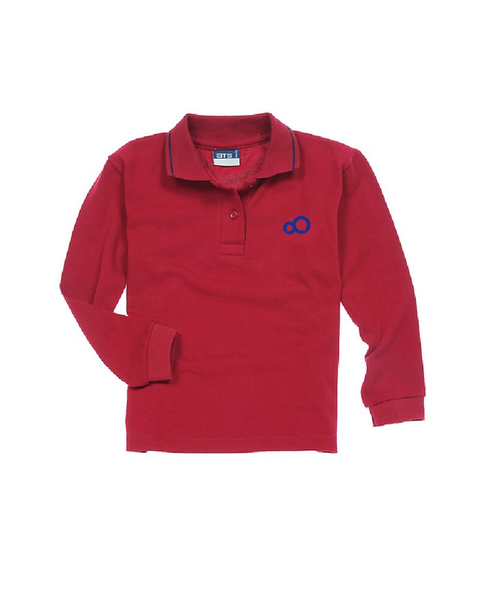 Polo de manga larga de colegio - Kids El Corte Inglés - Granate Granate-3