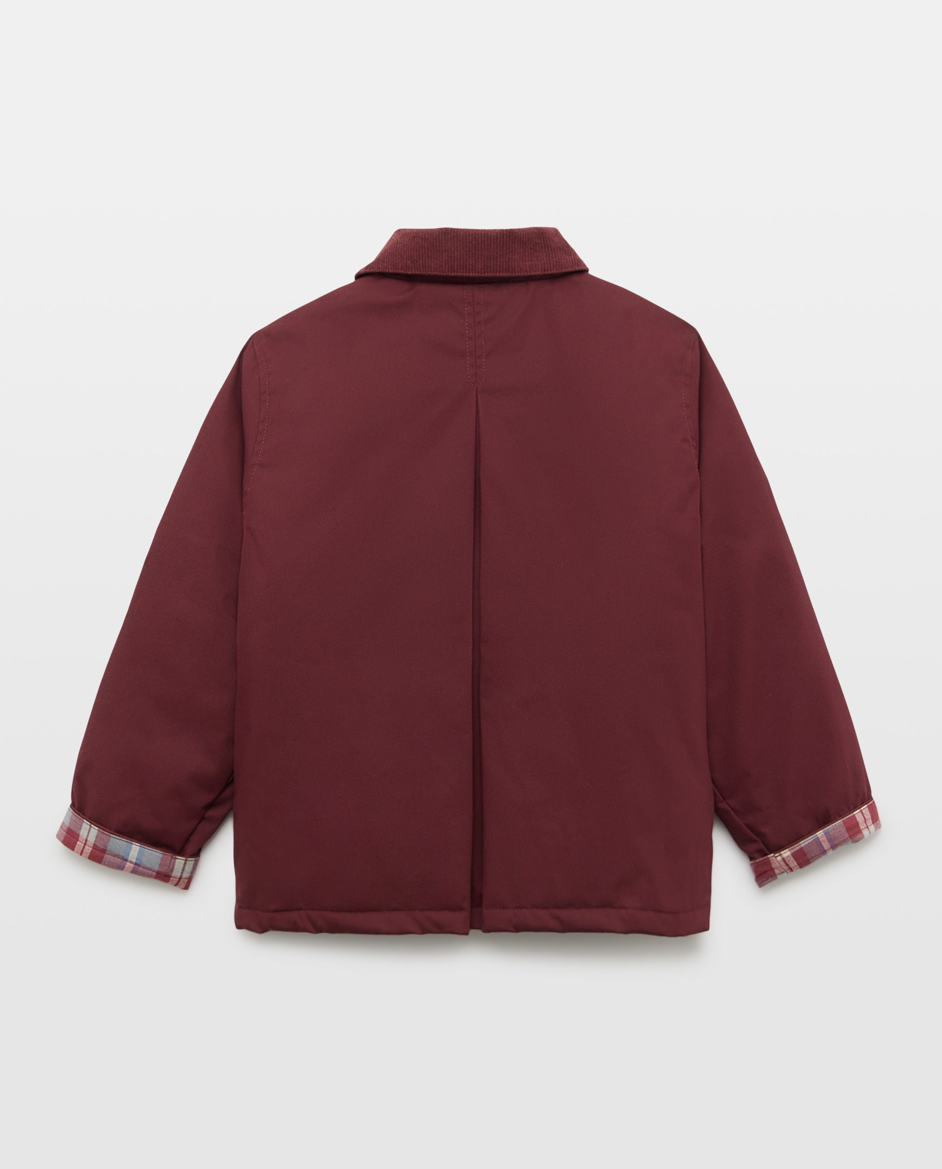 Chaqueta encerada lisa Burdeos-2