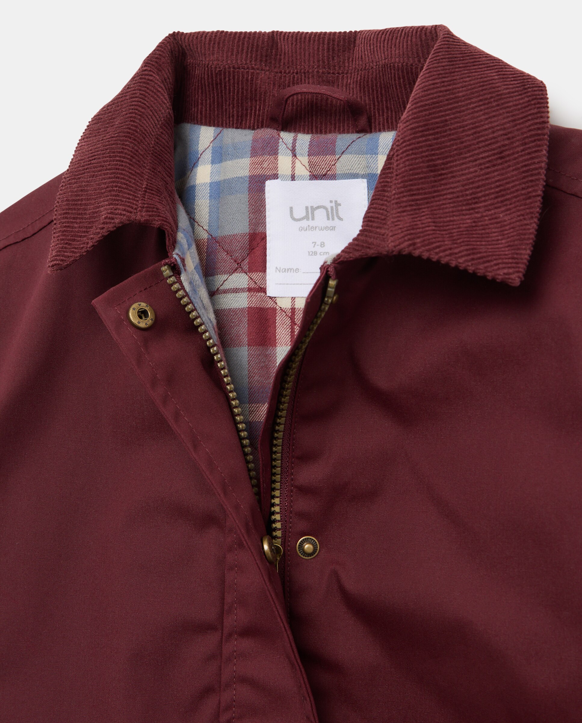 Chaqueta encerada lisa Burdeos-3
