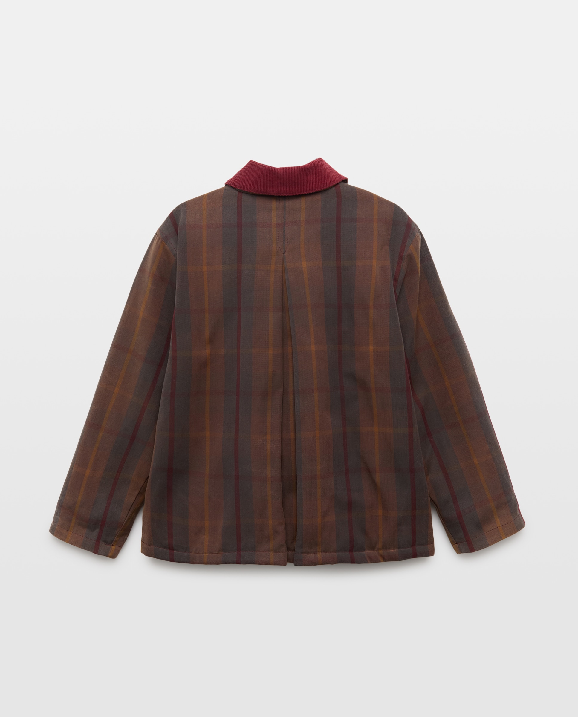 Chaqueta encerada cuadros 740 Tabaco-2