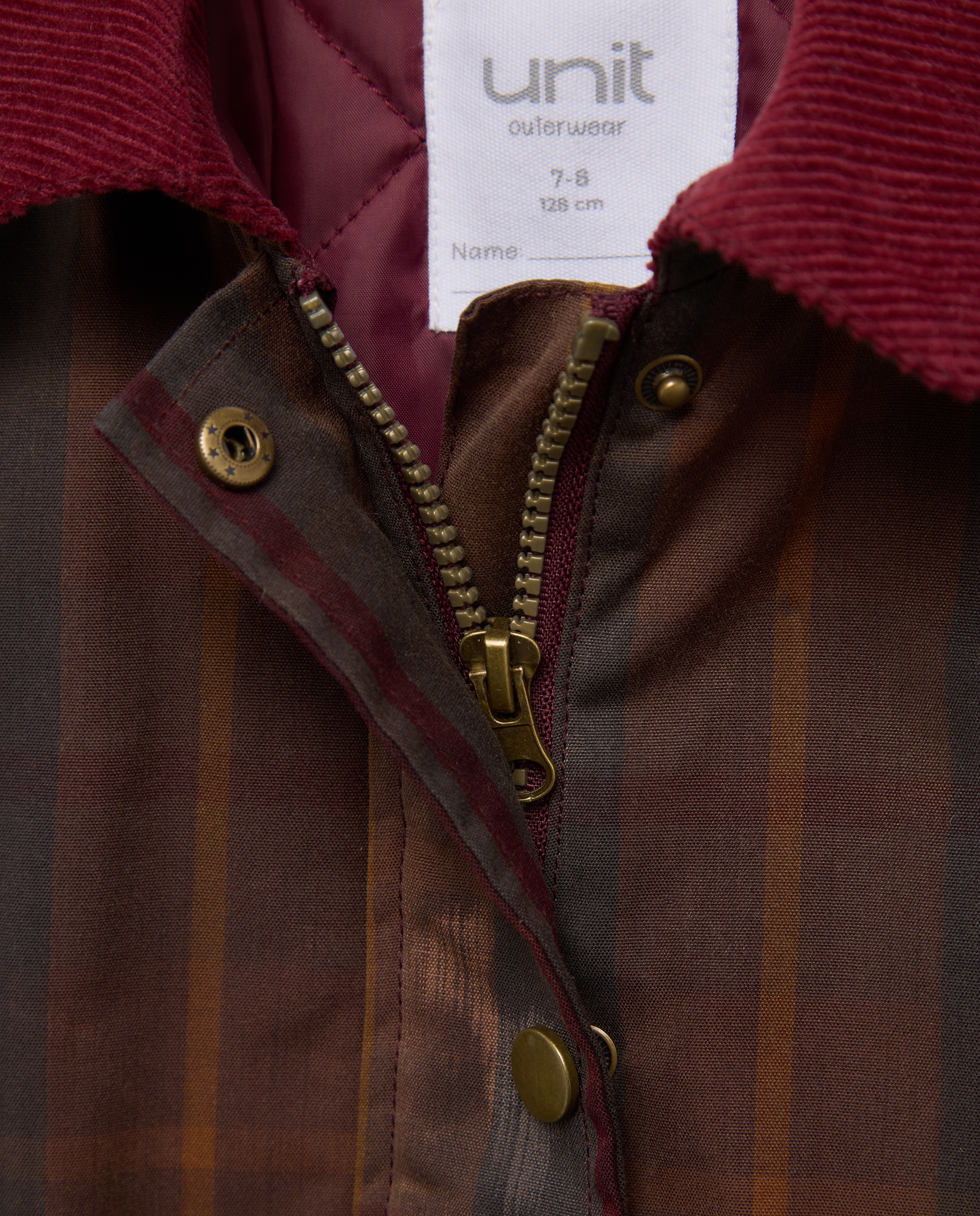 Chaqueta encerada cuadros 740 Tabaco-3