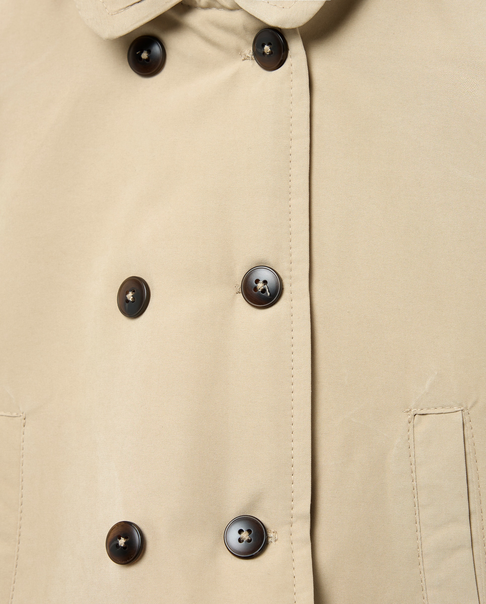 Gabardina bebé niña liso Beige-3
