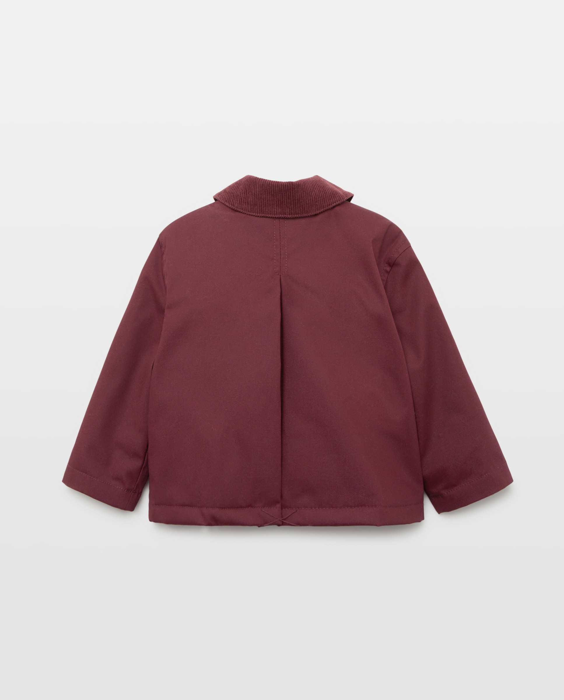 Chaqueta encerada bebé niña liso Burdeos-2