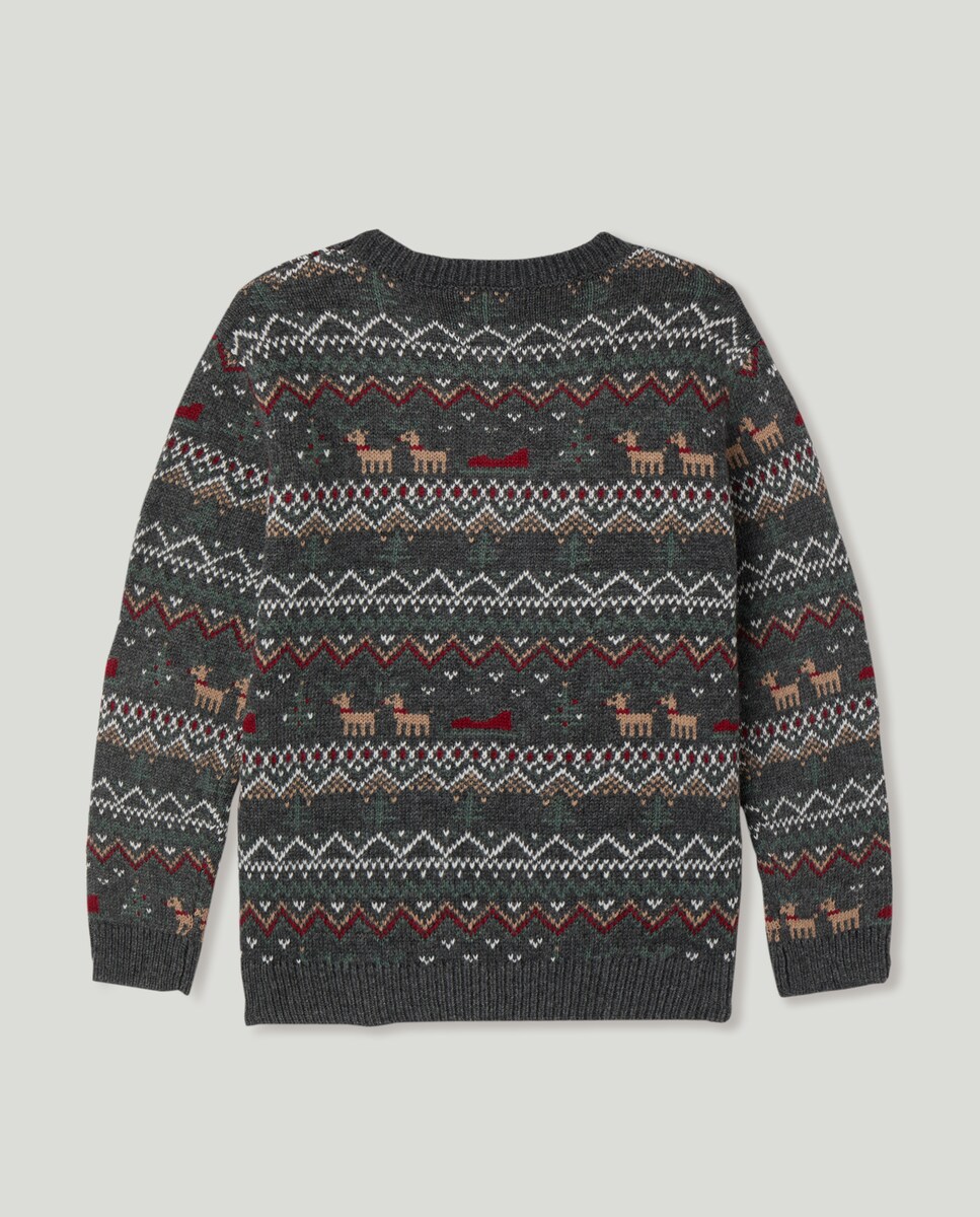 Jersey xmas all over infantil 820 Gris medio-2