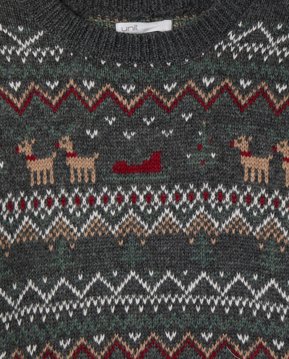 Jersey xmas all over infantil 820 Gris medio-3
