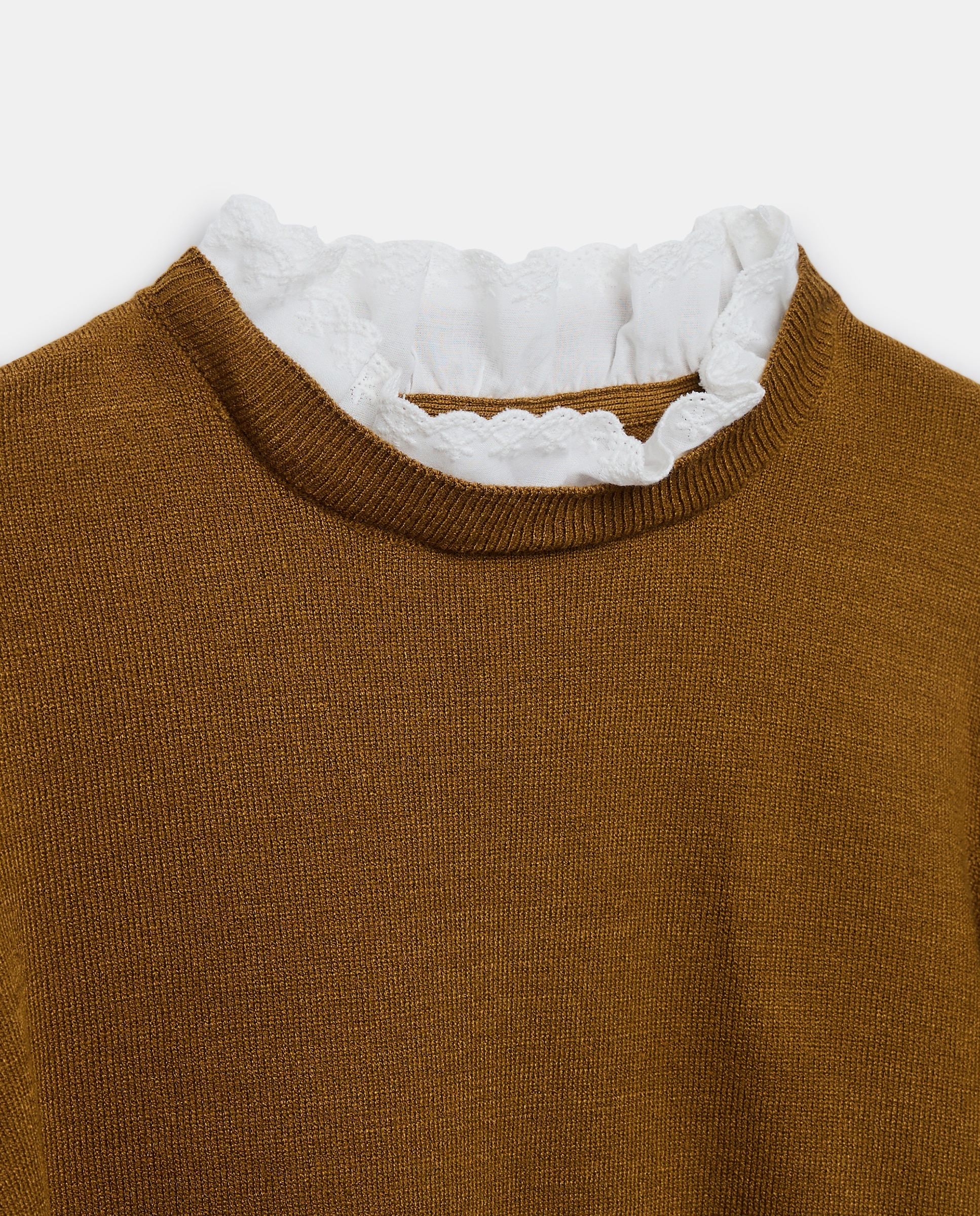 Jersey niña cuello puntilla 730 Camel-3