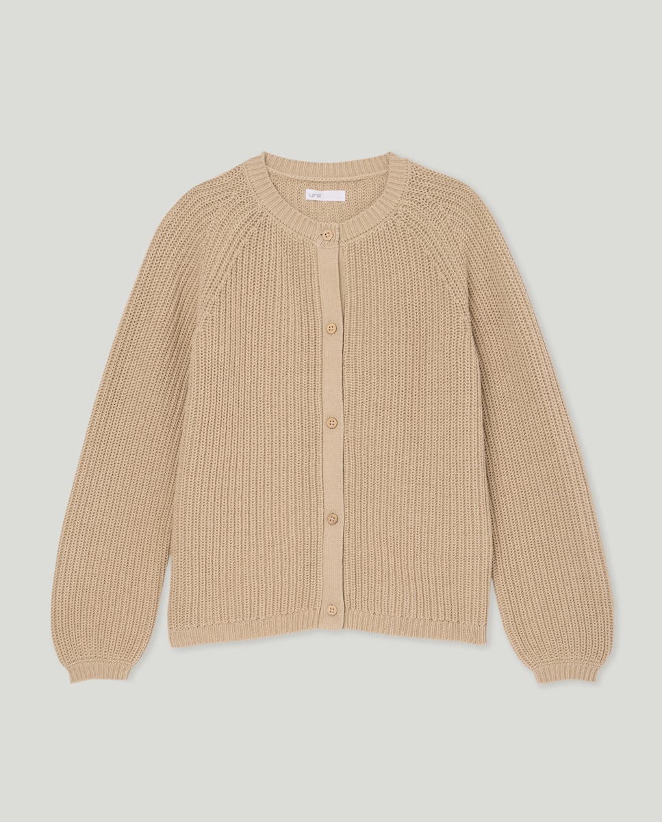 Chaqueta niña cuello caja Beige-1