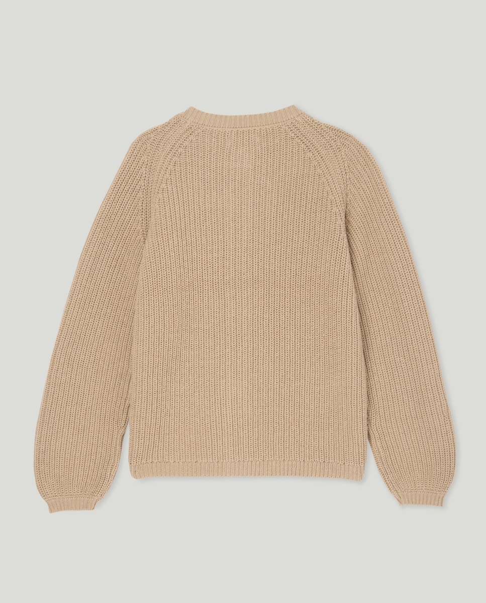 Chaqueta niña cuello caja Beige-2