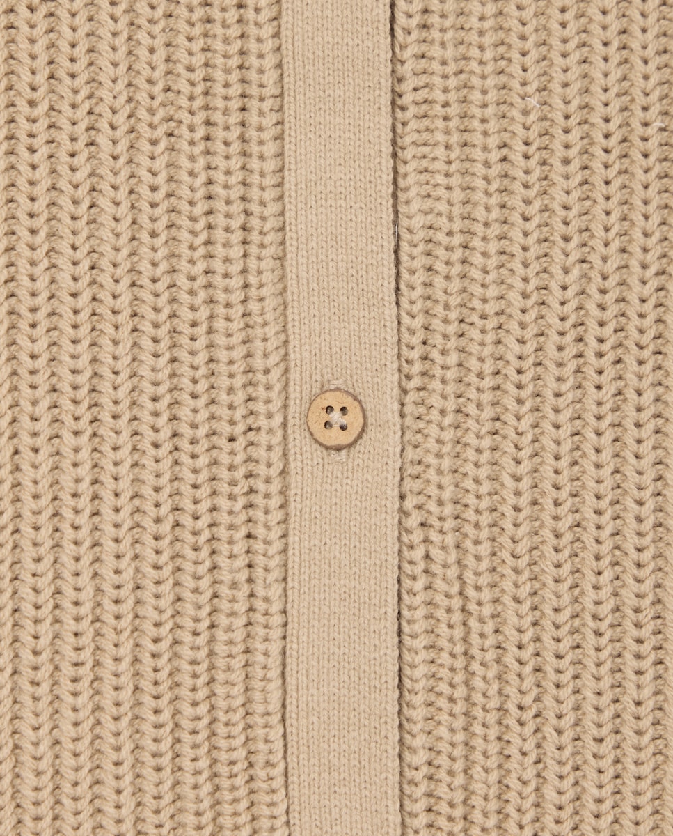 Chaqueta niña cuello caja Beige-3