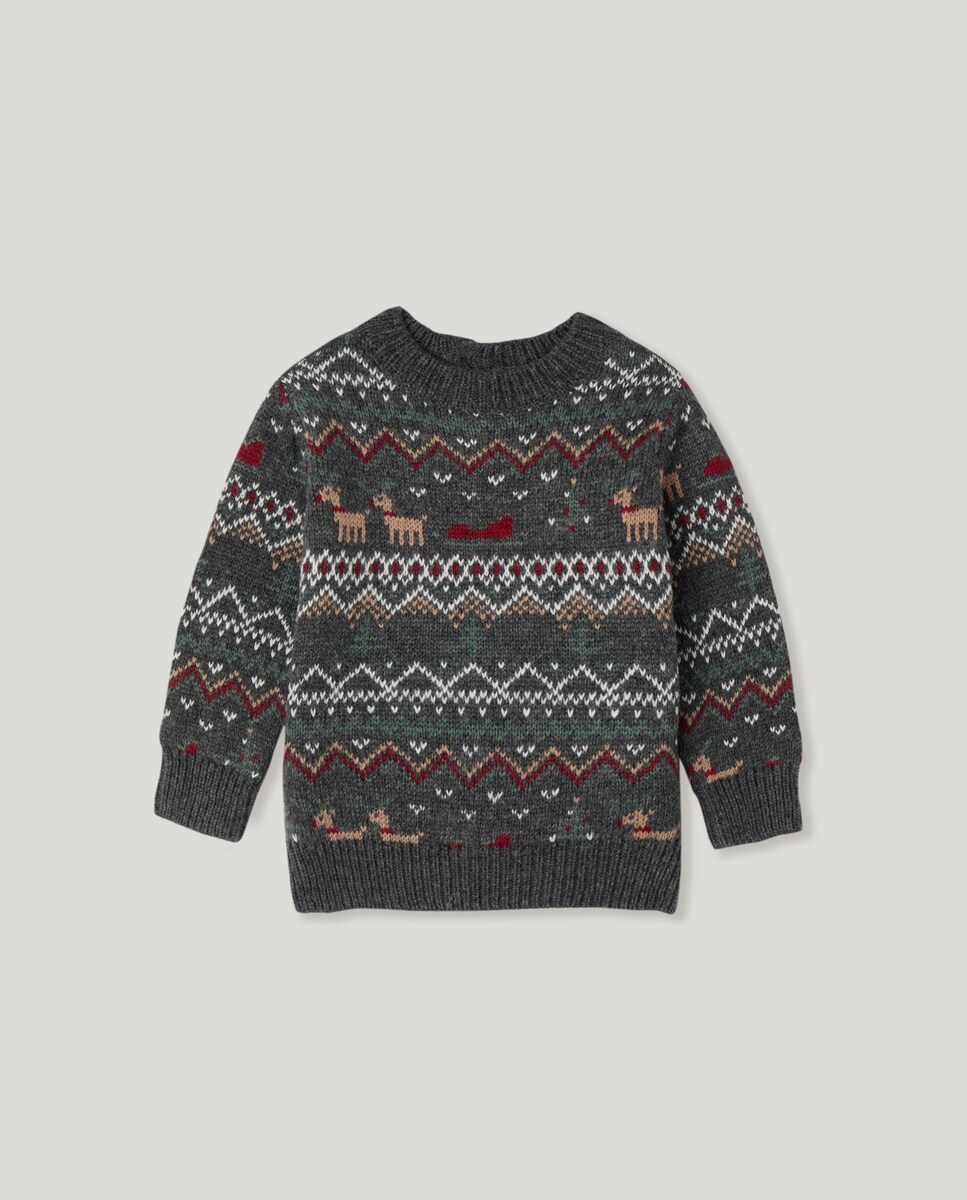 Jersey bebé xmas all over 820 Gris medio-1