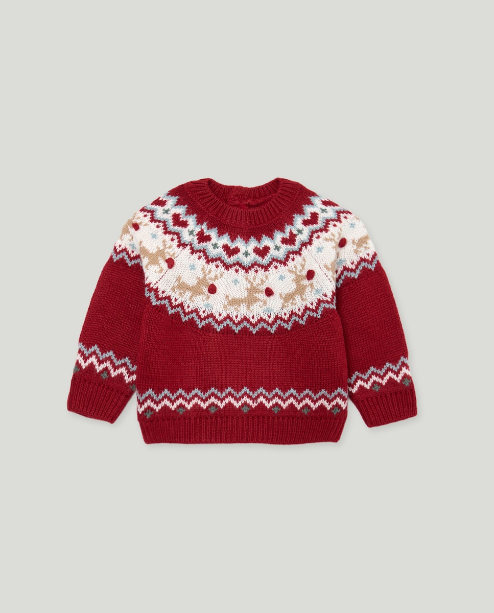 Jersey bebé xmas greca reno 600 Rojo-1