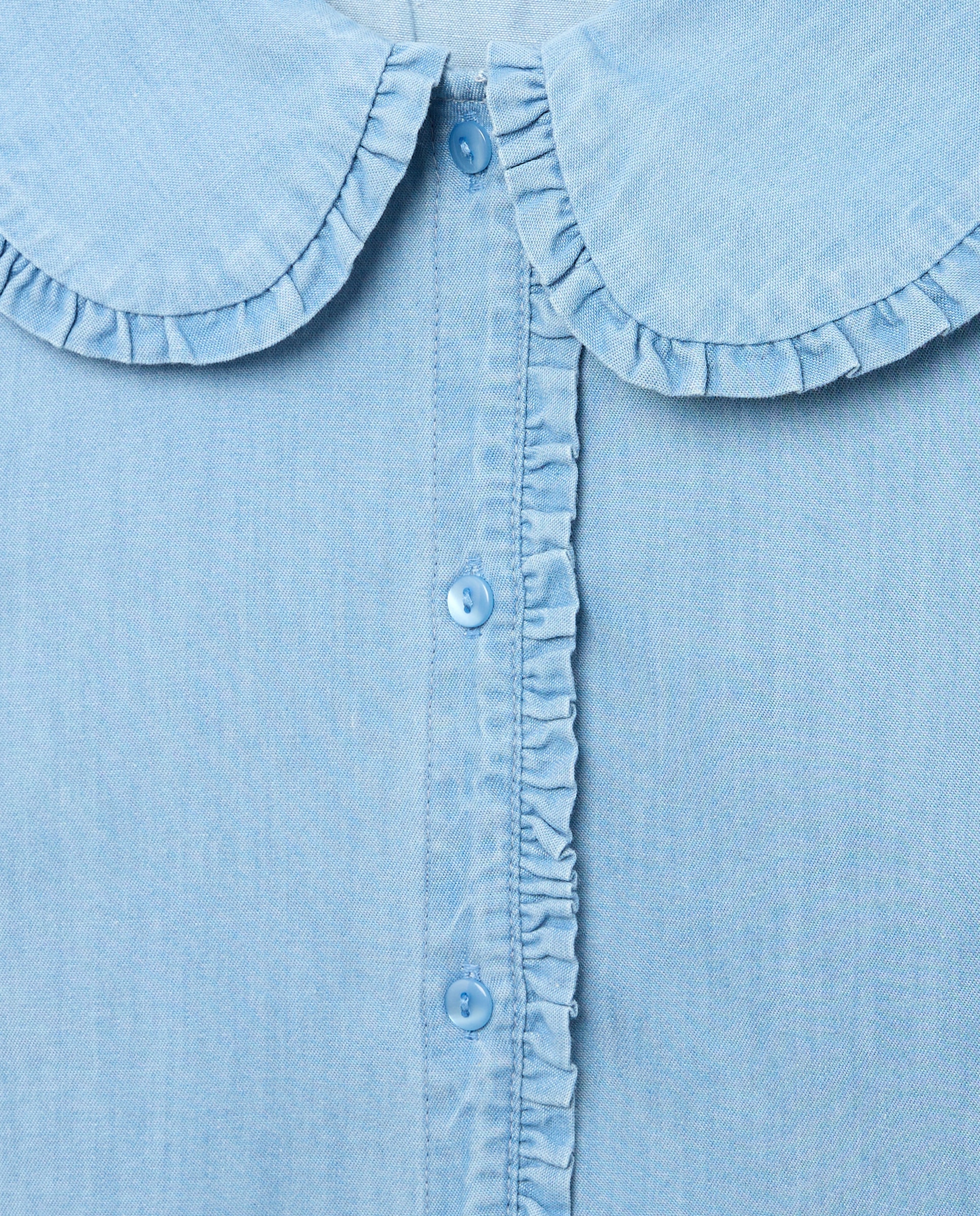 Blusa niña vaquera cuello 490 Petróleo-3