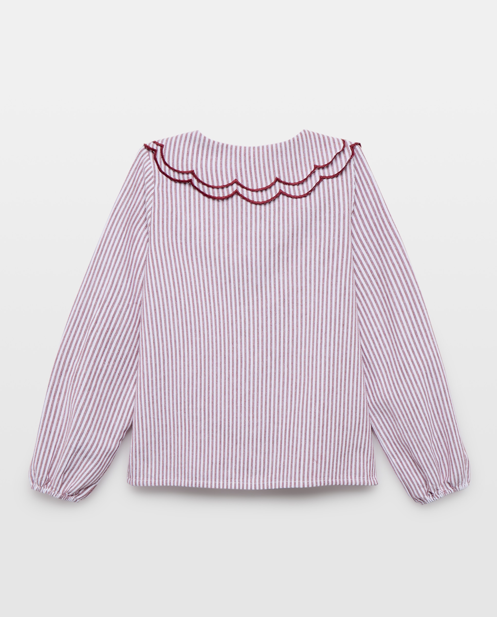 Blusa niña cuello con festón 770 Terracota-2