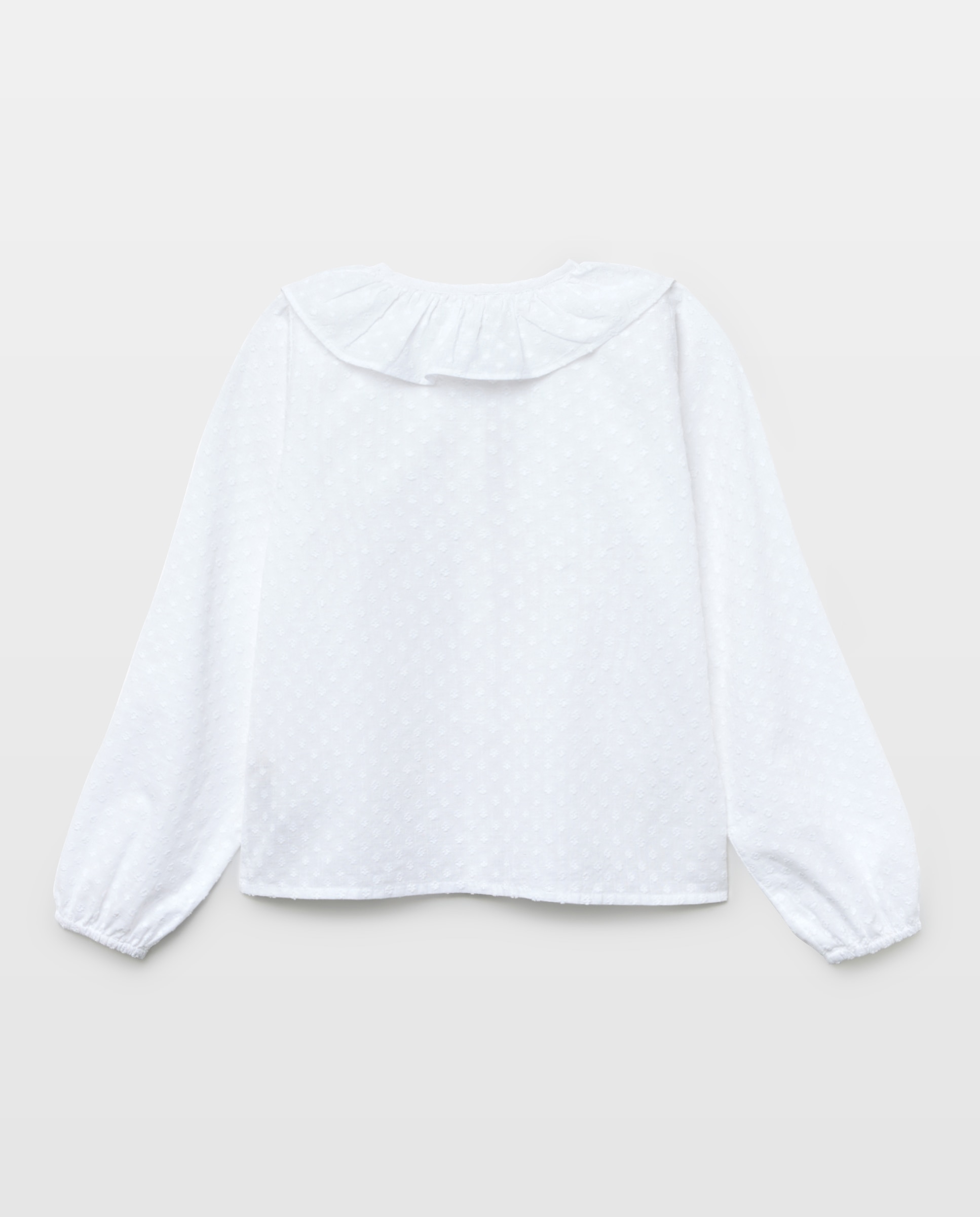 Blusa niña de gasa plumeti Blanco roto-2
