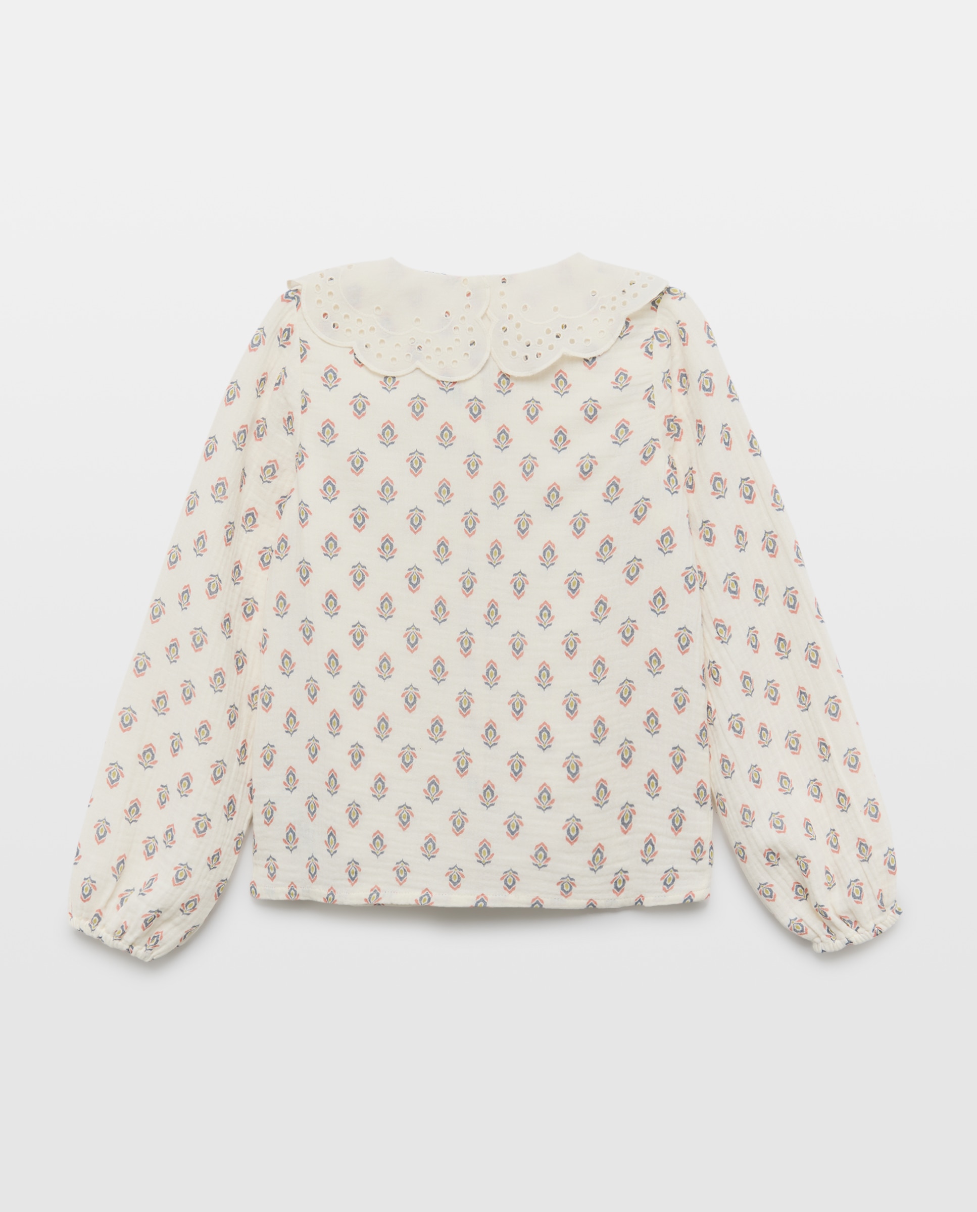 Blusa niña con cuello troquelado Ciruela-2