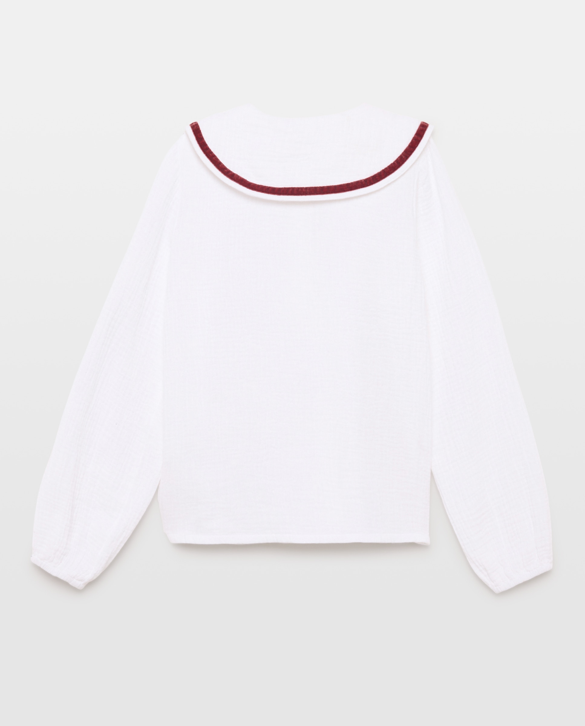 Blusa niña cuello velvet Blanco roto-2