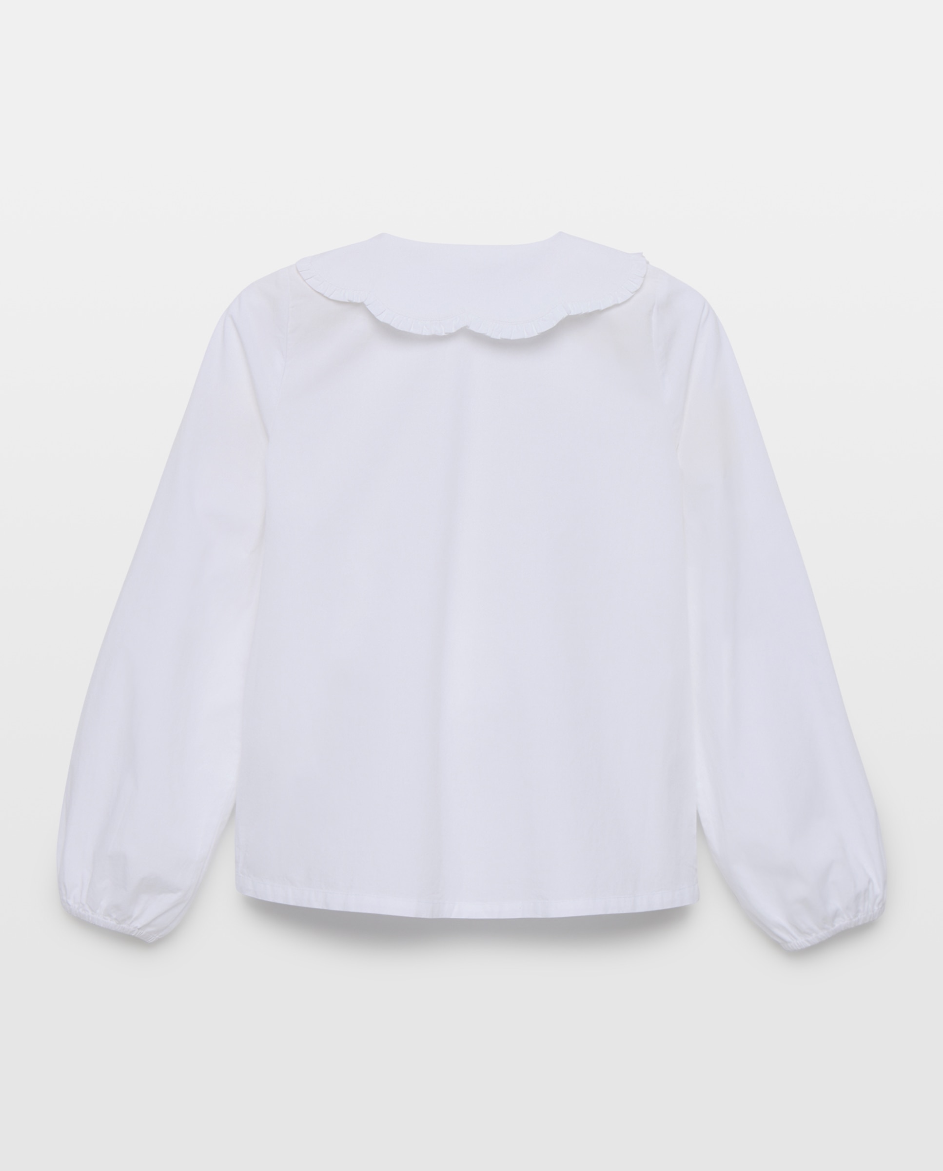 Blusa niña cuello frill Blanco-2