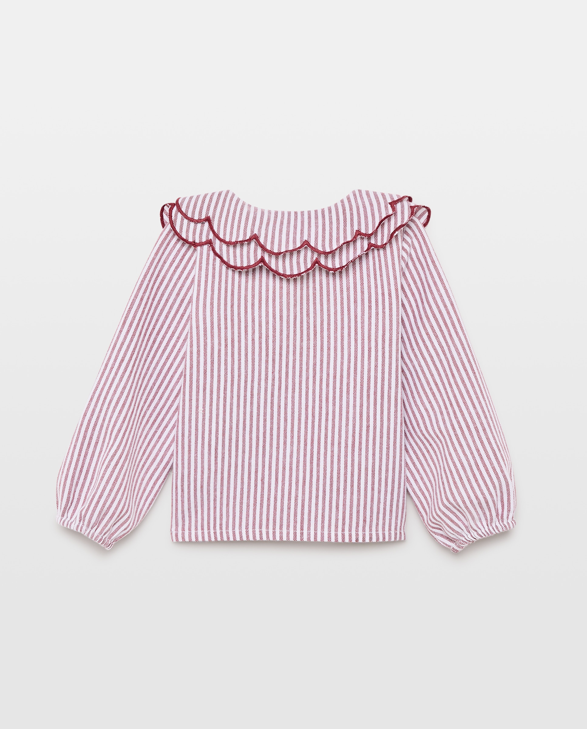 Blusa bebé niña con festón 770 Terracota-2