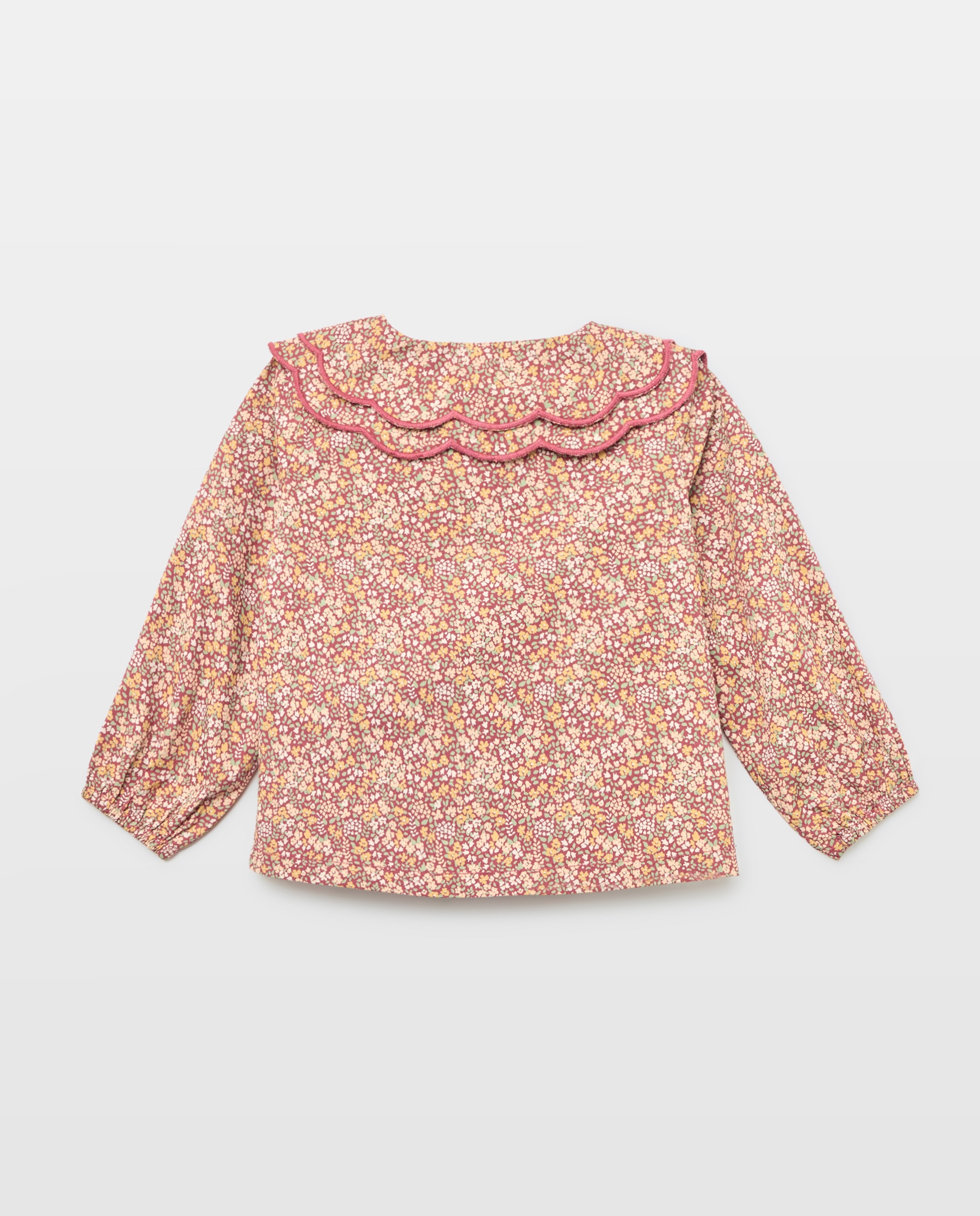 Blusa bebé niña con festón 770 Terracota-2