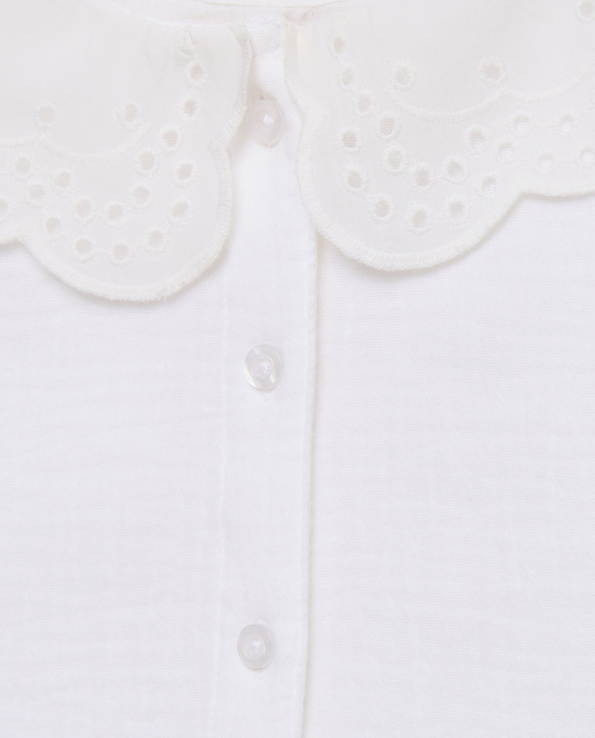Blusa bebé niña con cuello troquelado Blanco roto-3