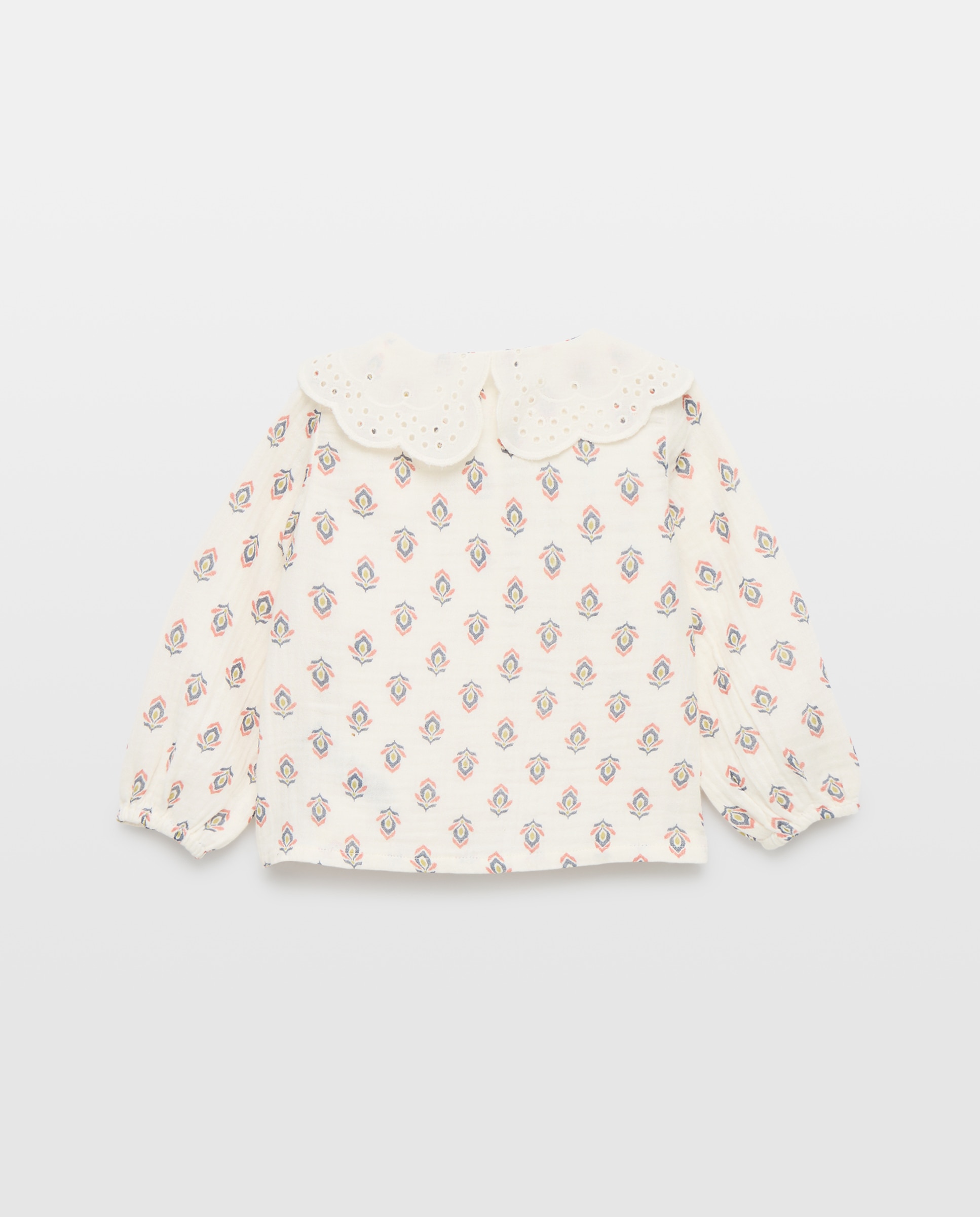Blusa bebé niña con cuello troquelado Ciruela-2
