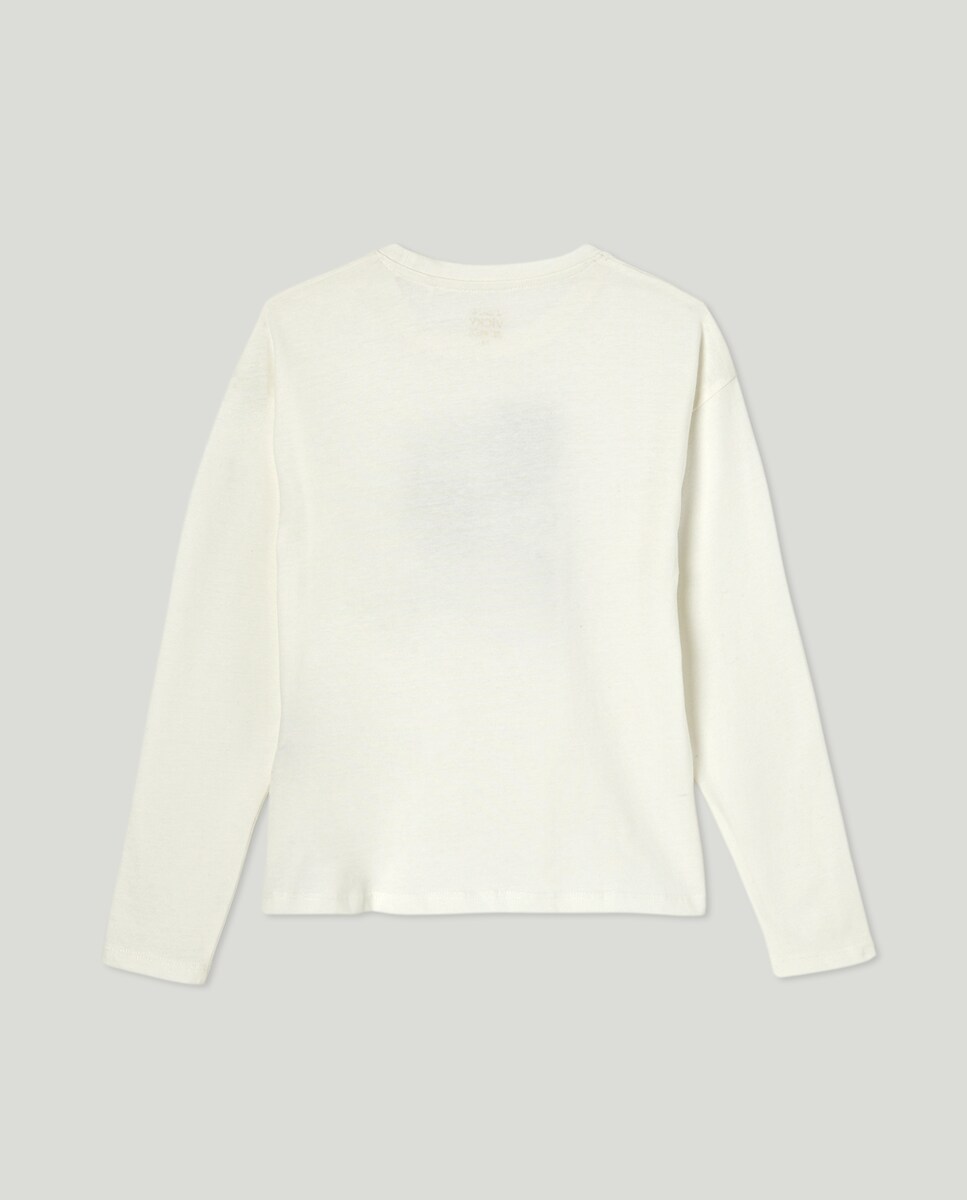 Camiseta niña solidaria Blanco roto-2