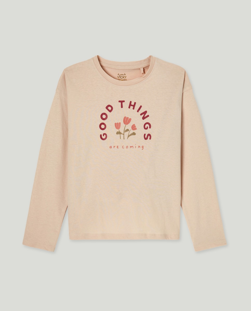 Camiseta niña solidaria 220 Rosa palo-1