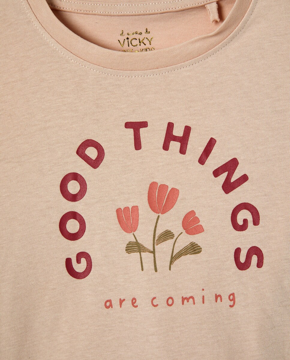 Camiseta niña solidaria 220 Rosa palo-3