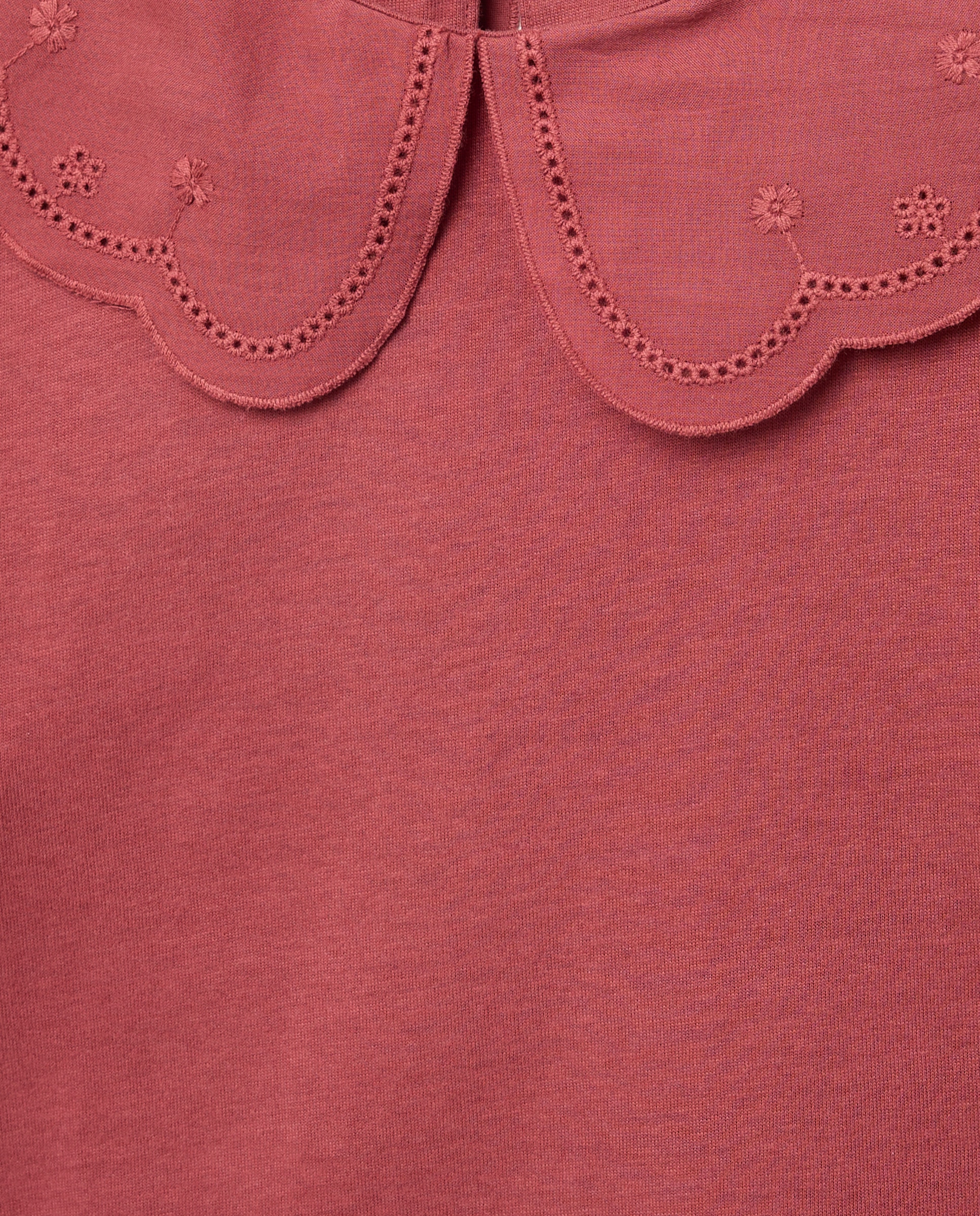 Camiseta niña manga corta y cuello Terracota-3