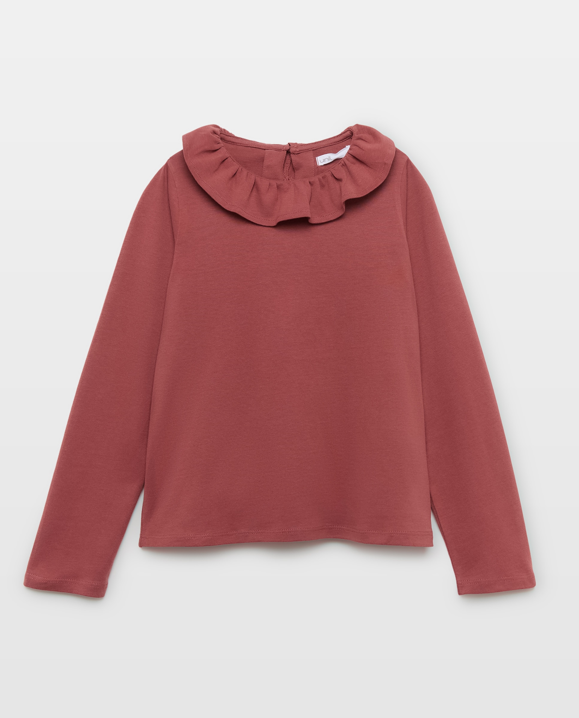 Camiseta niña cuello básica 770 Terracota-1