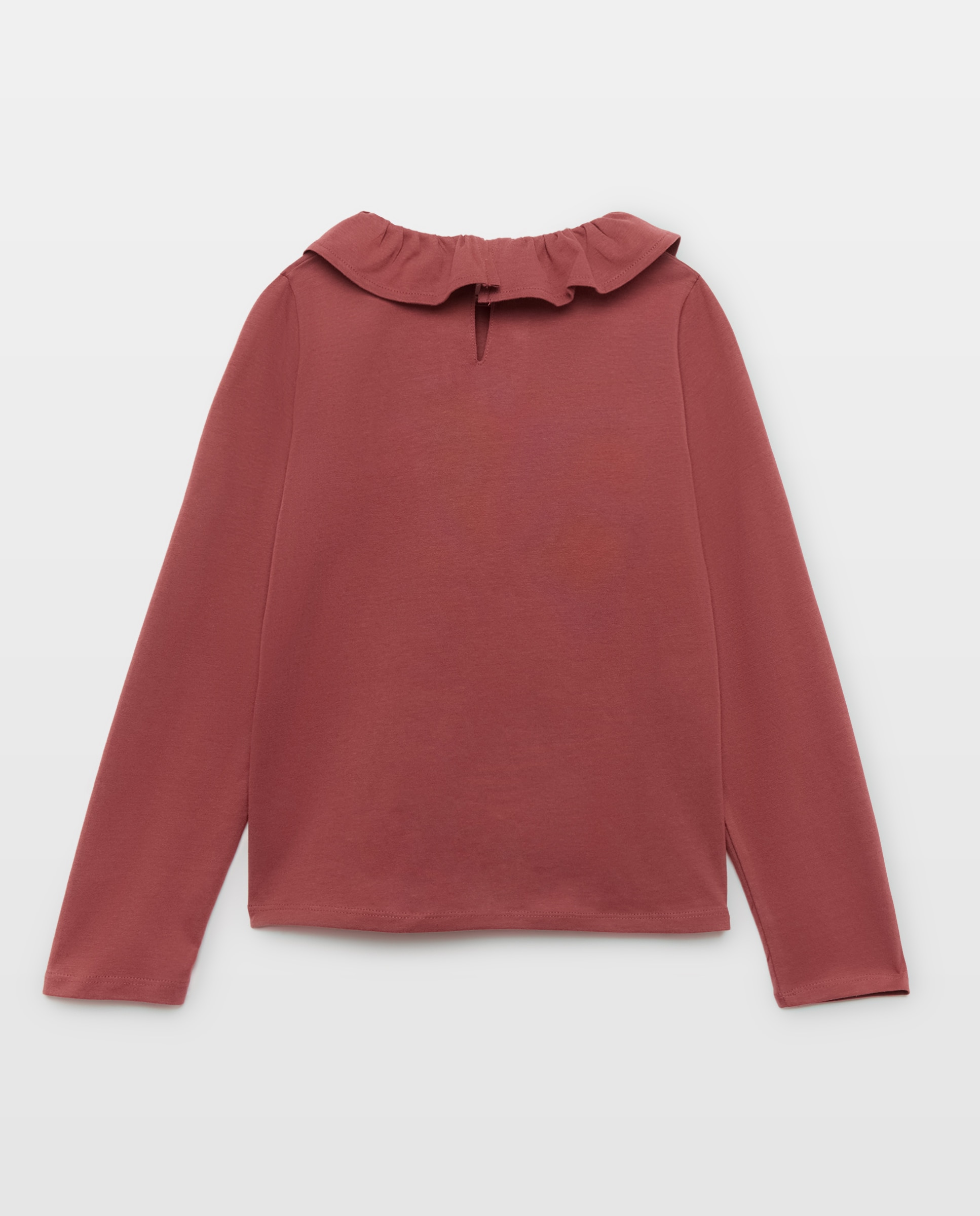 Camiseta niña cuello básica 770 Terracota-2