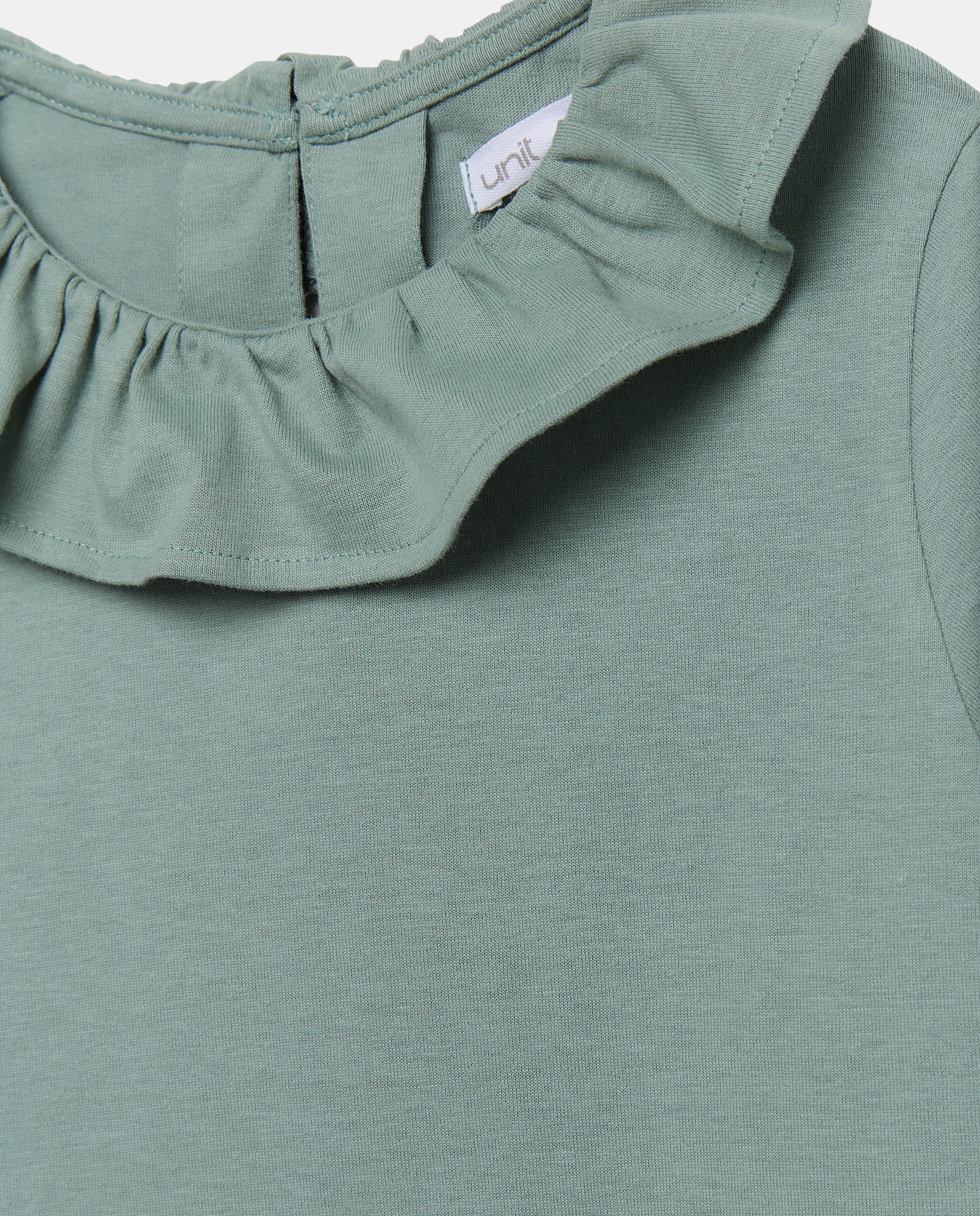 Camiseta niña cuello básica Verde Pato-3