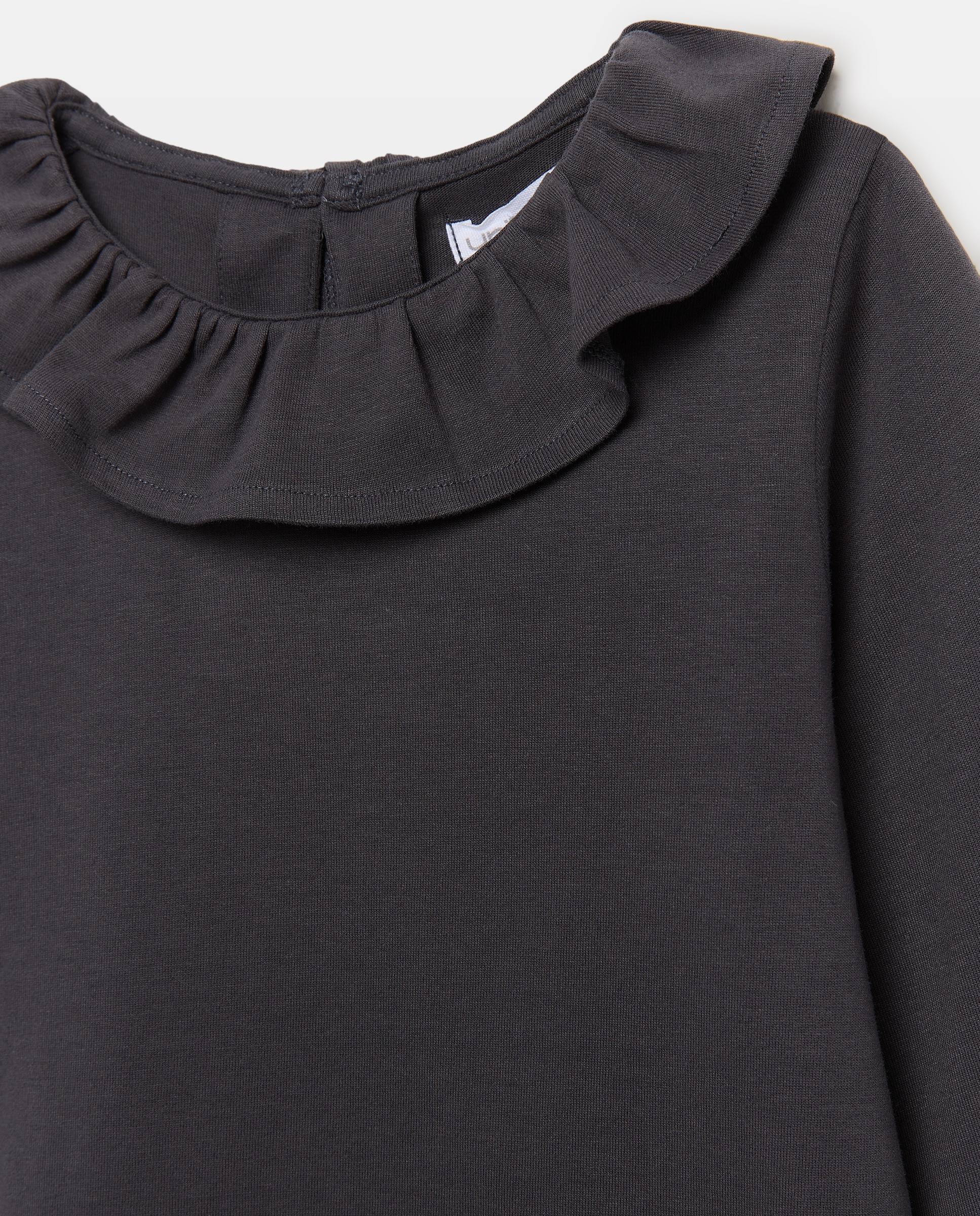 Camiseta niña cuello básica 830 Antracita-3