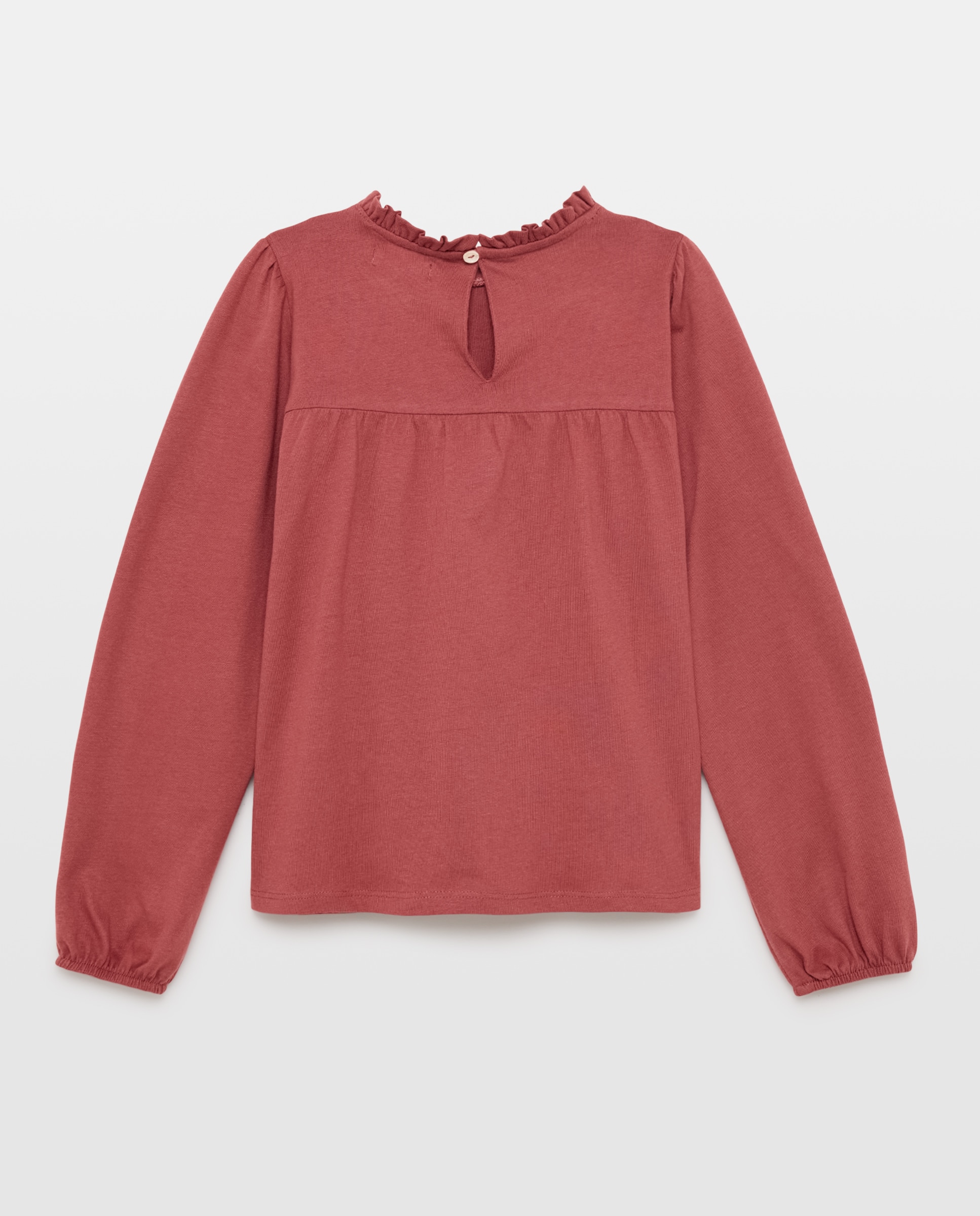 Camiseta niña frunces 770 Terracota-2