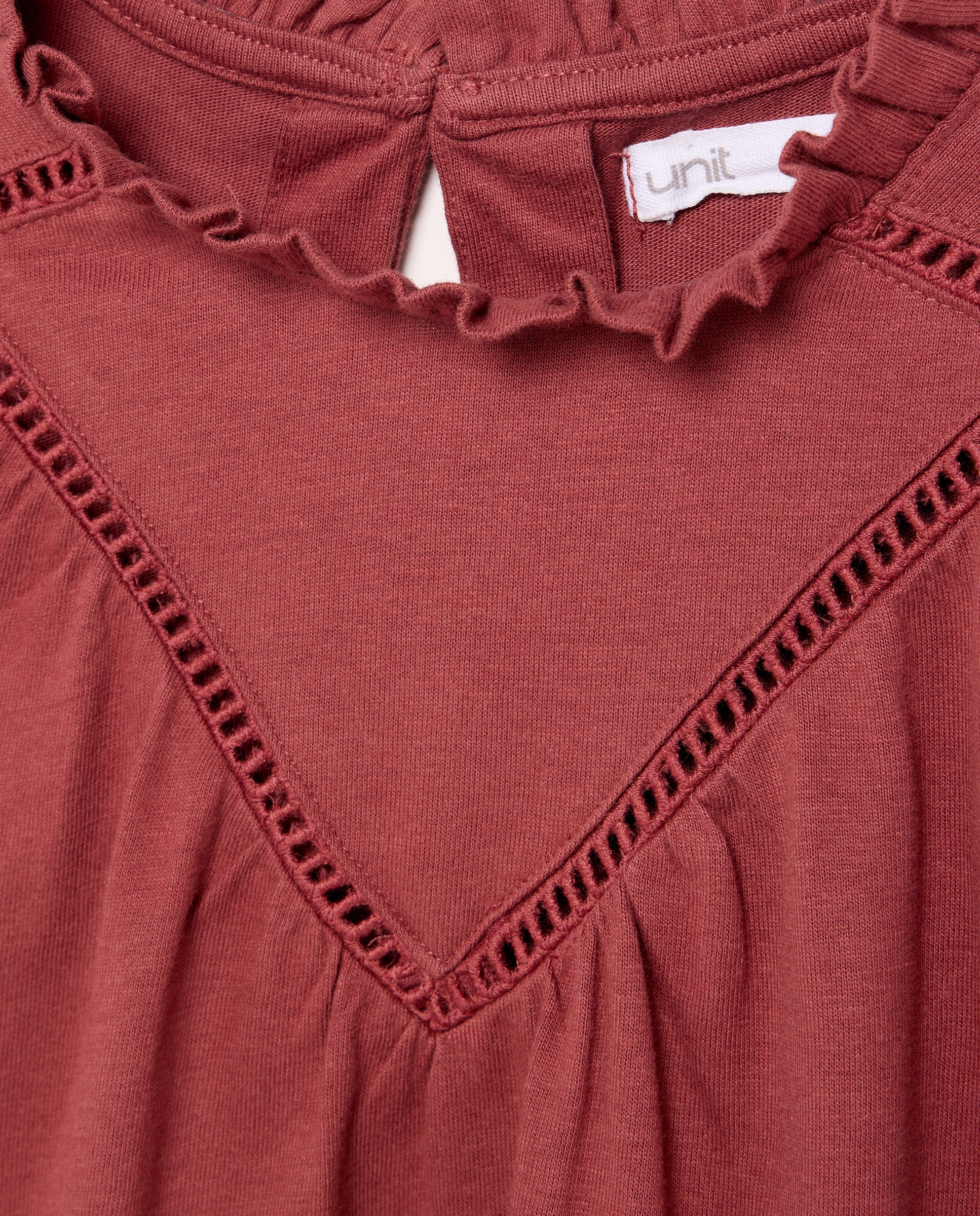 Camiseta niña frunces 770 Terracota-3