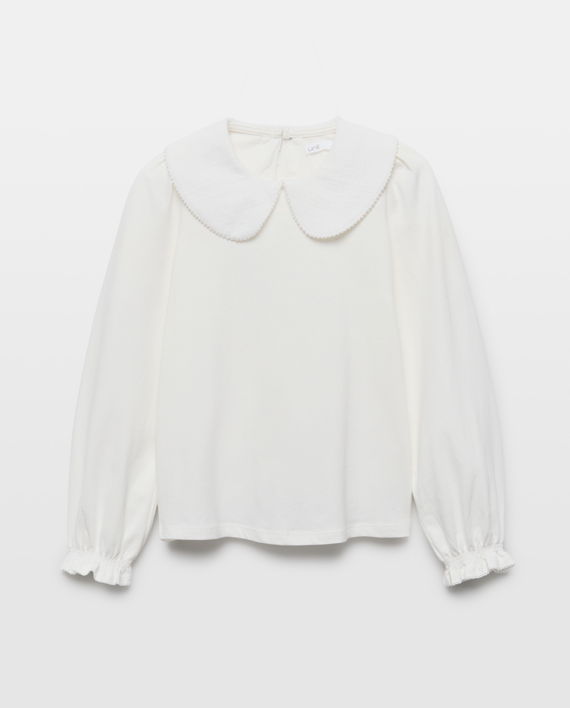 Imagen 0 de Camiseta niña cuello bordado