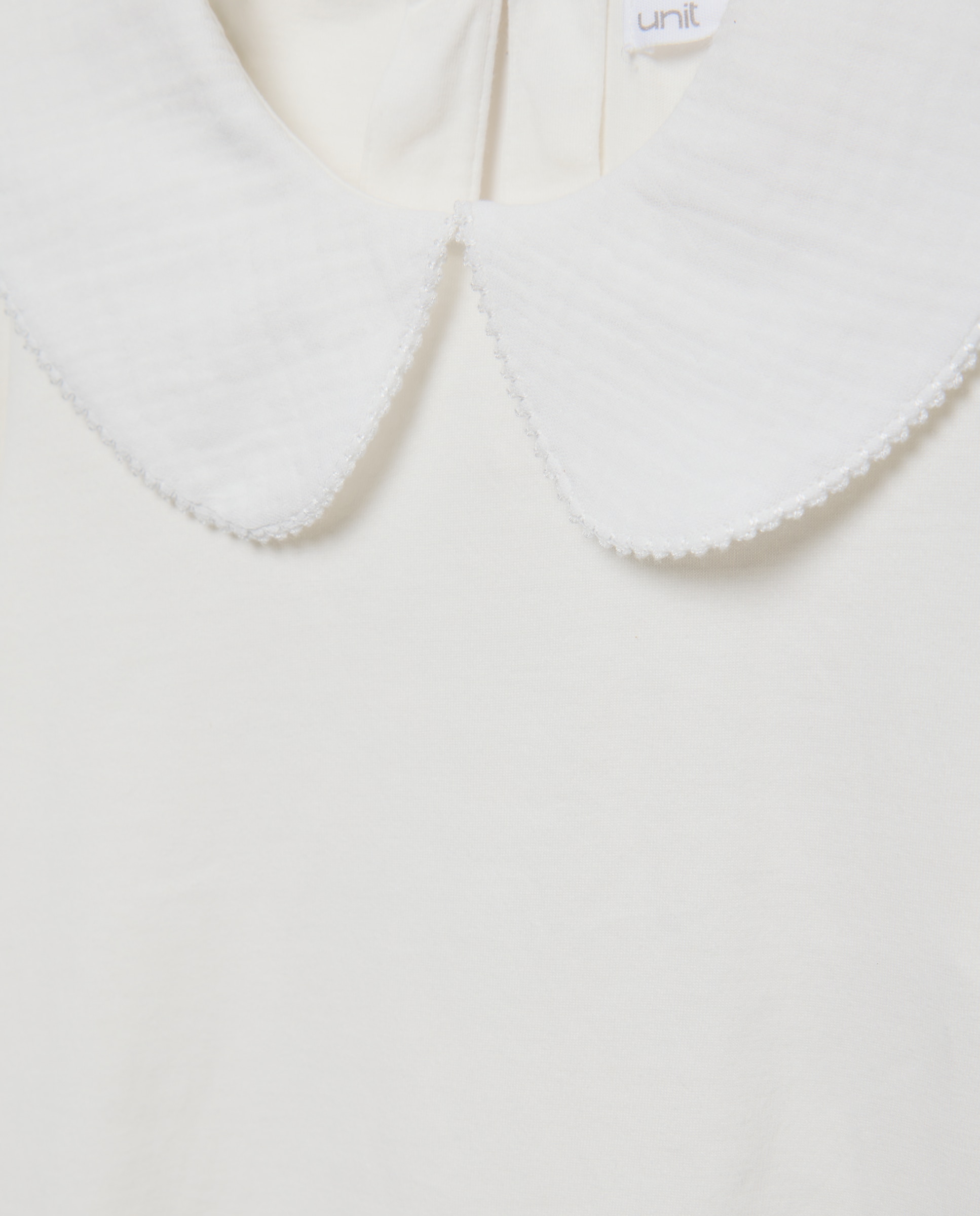 Camiseta niña cuello bordado Blanco roto-3