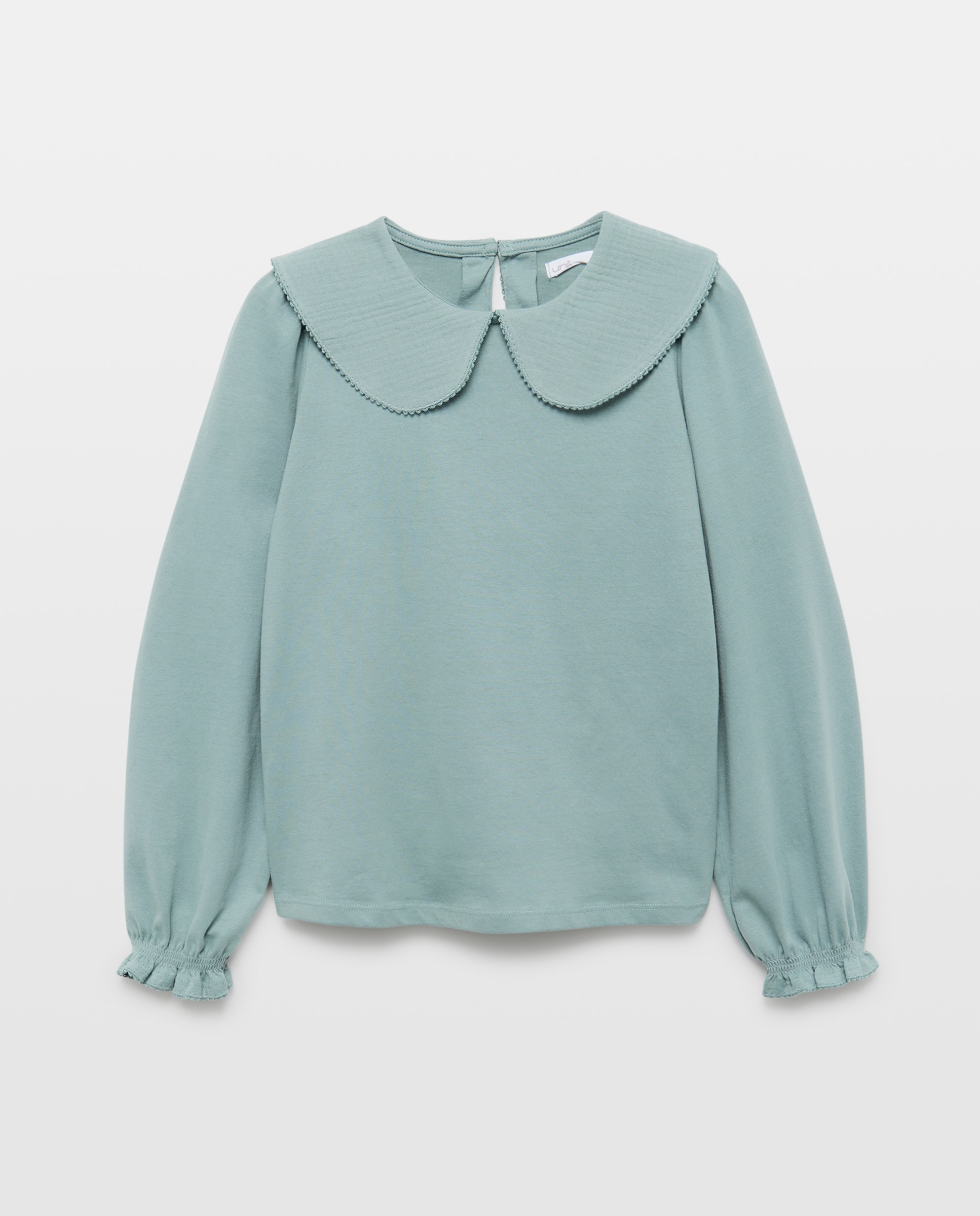 Imagen 0 de Camiseta niña cuello bordado