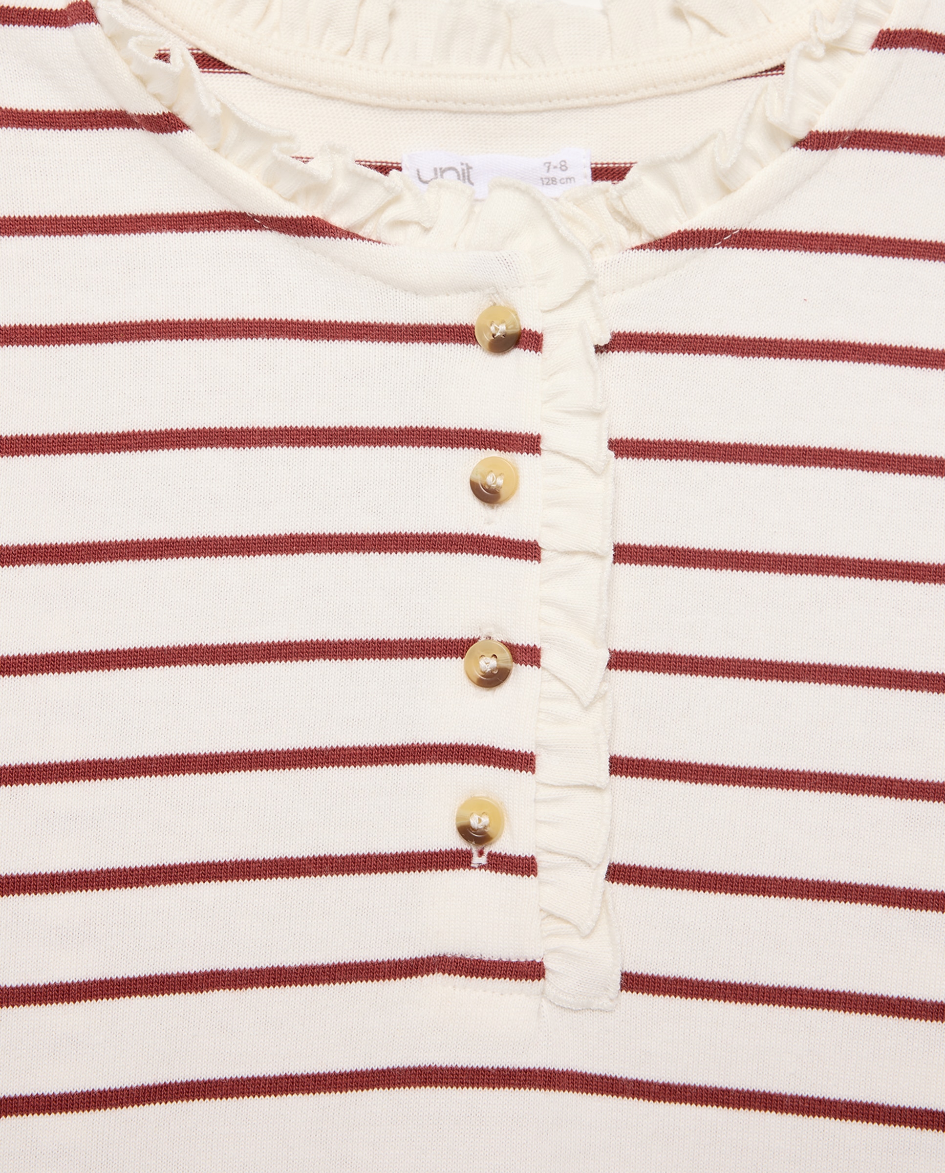 Camiseta niña básica rayas 770 Terracota-3