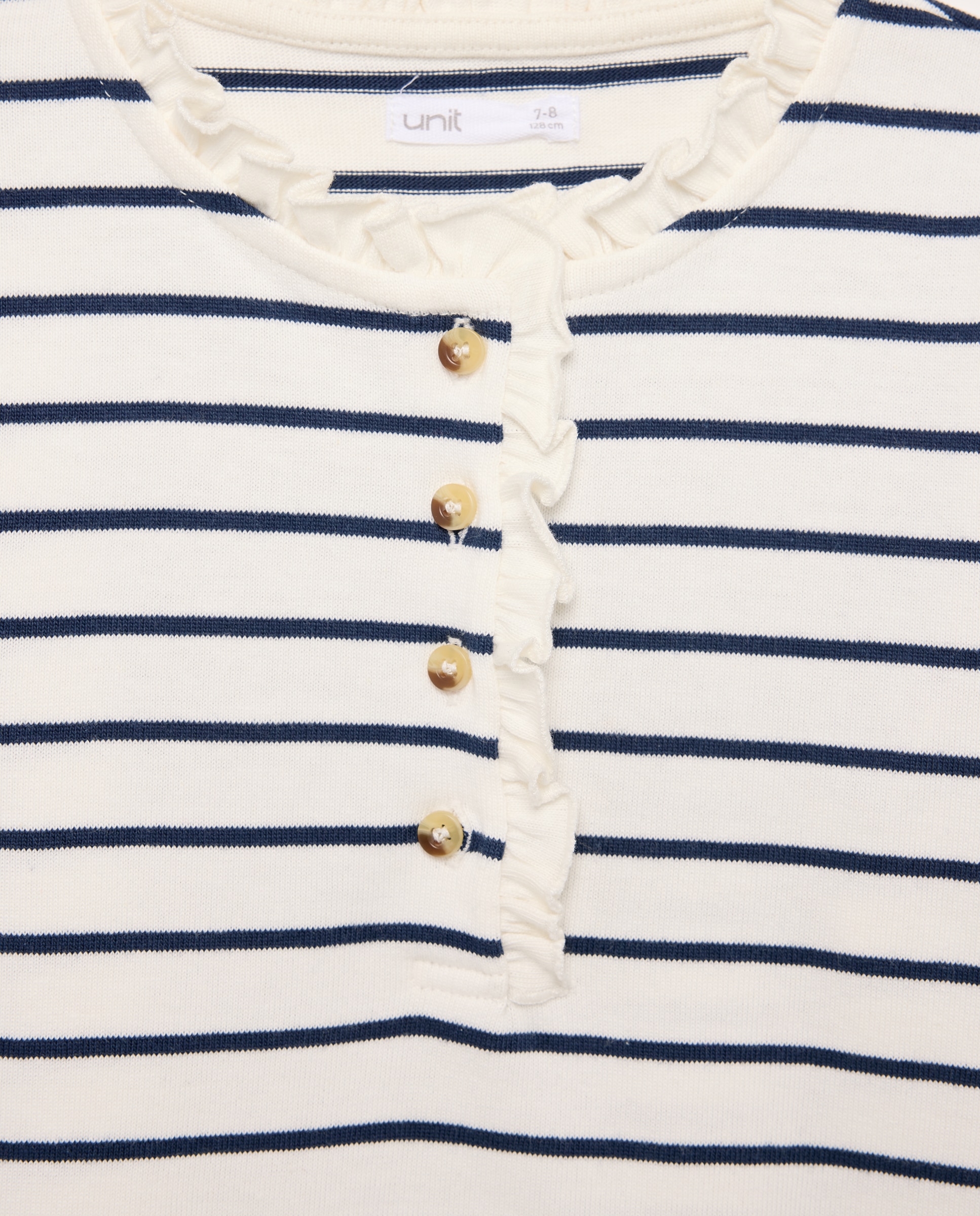 Camiseta niña básica rayas 400 Azul-3
