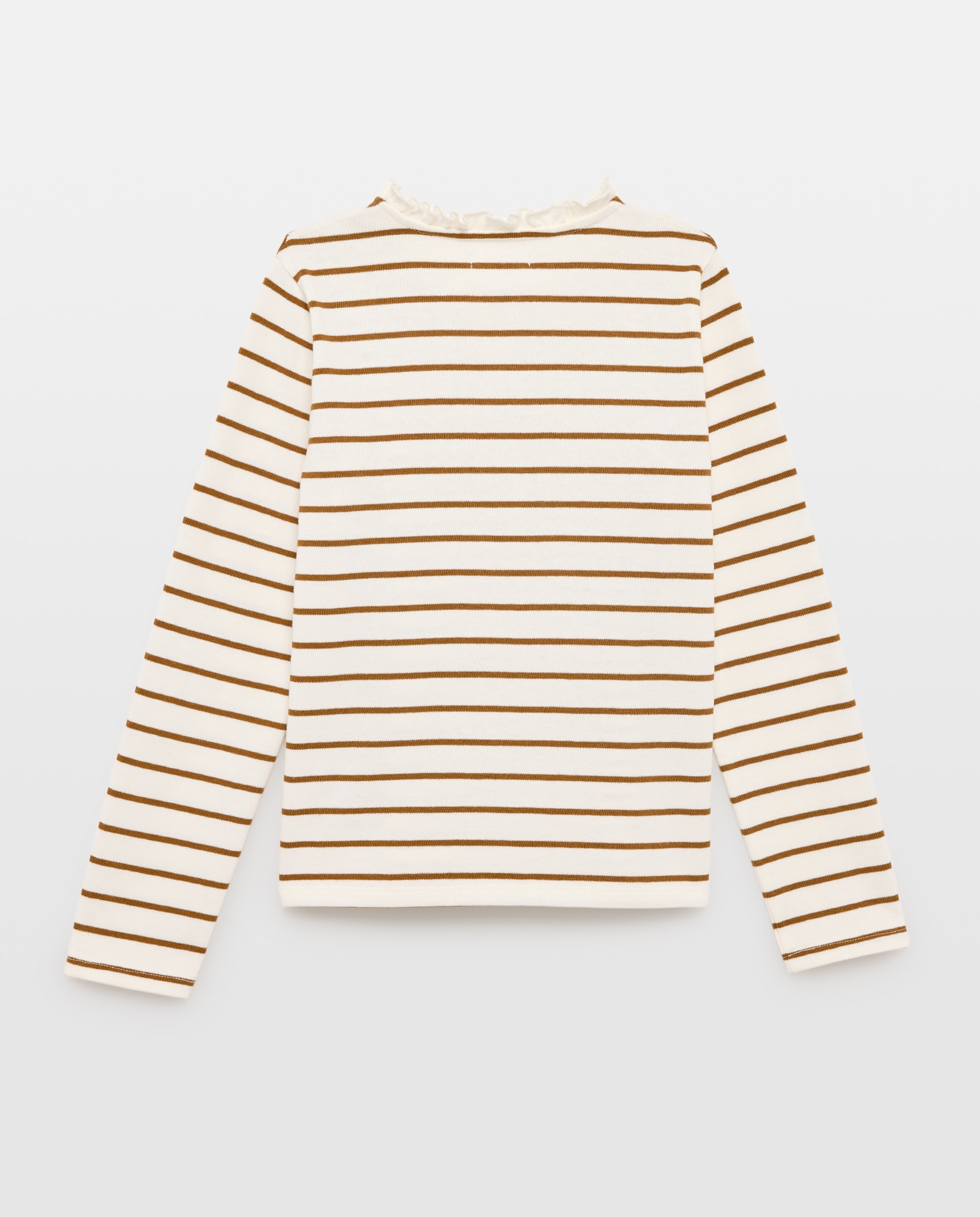 Camiseta niña básica rayas 730 Camel-2