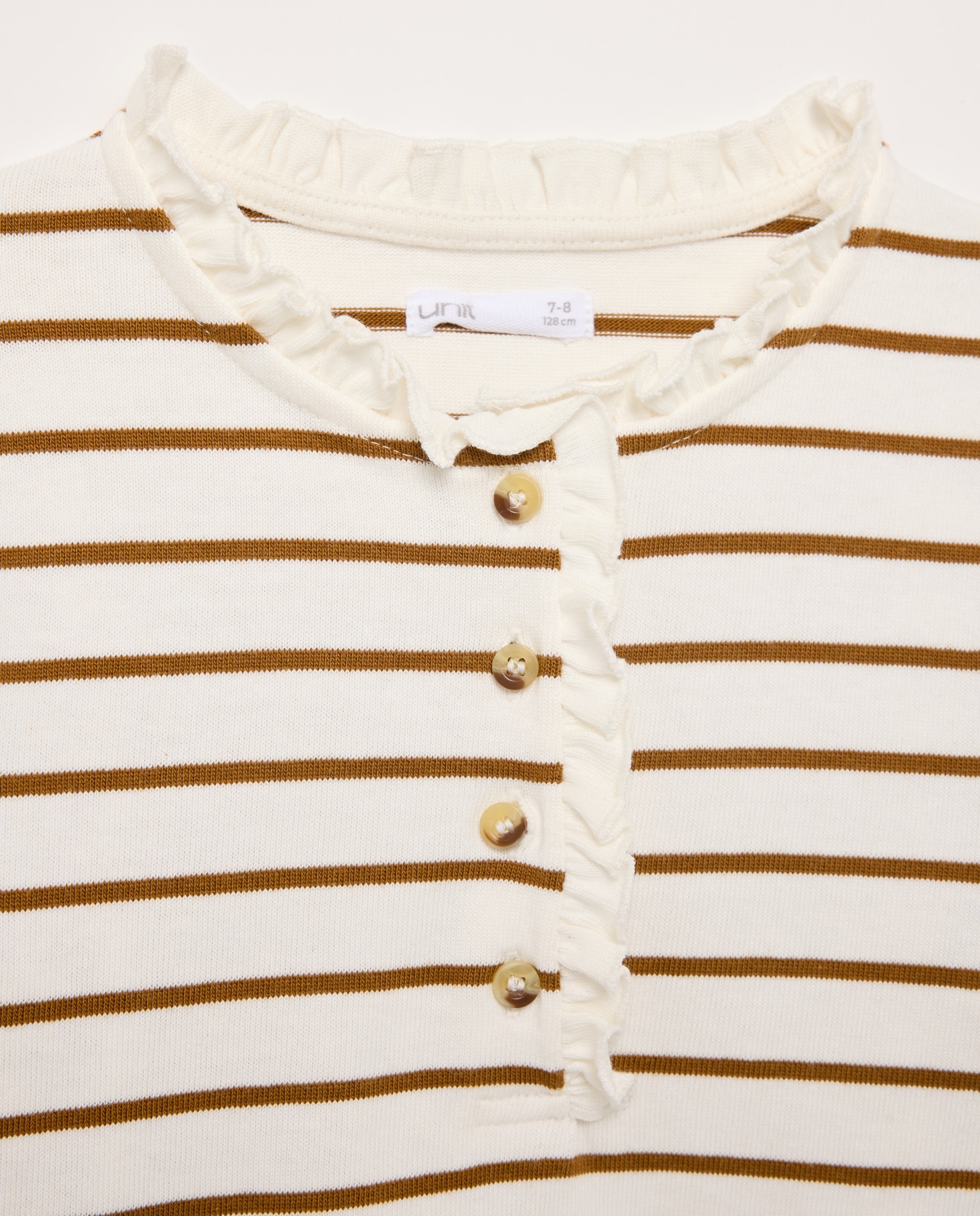 Camiseta niña básica rayas 730 Camel-3