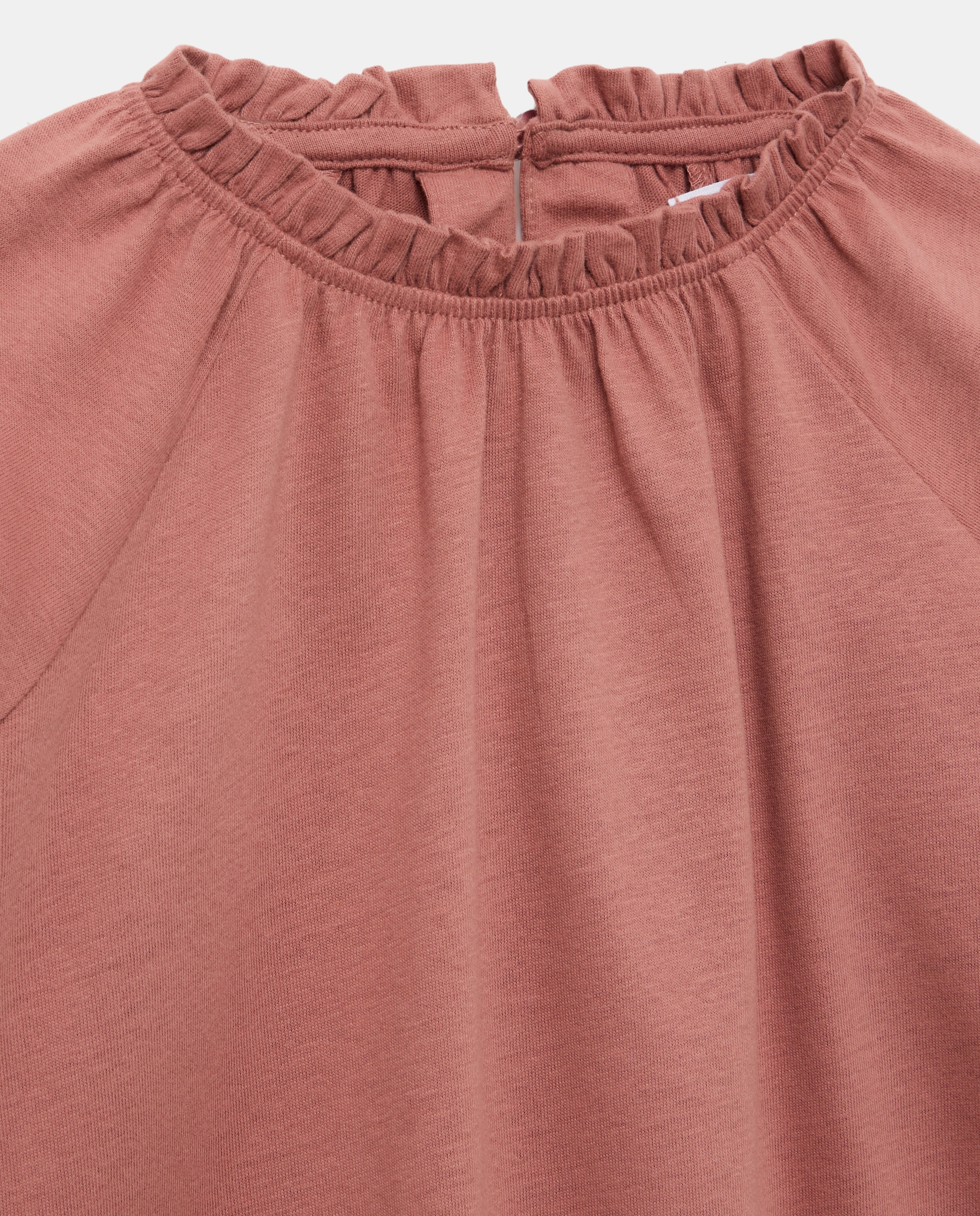 Camiseta niña cuello fruncido Papaya-3