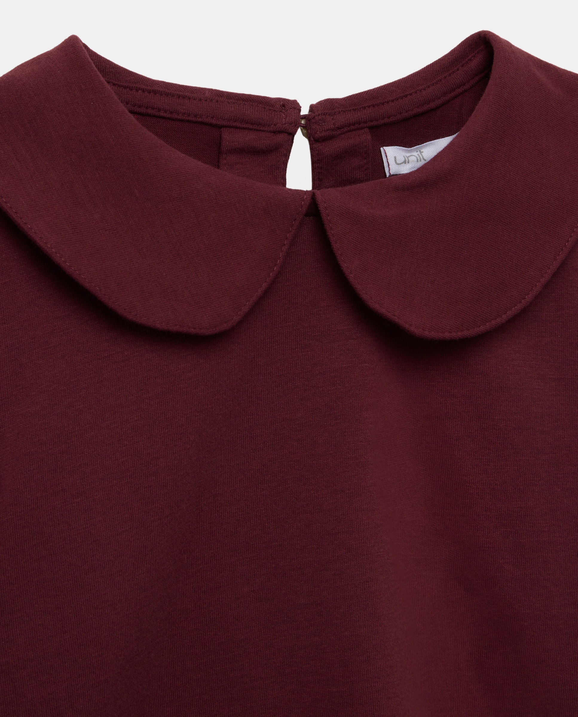 Camiseta niña cuello bebé Burdeos-3